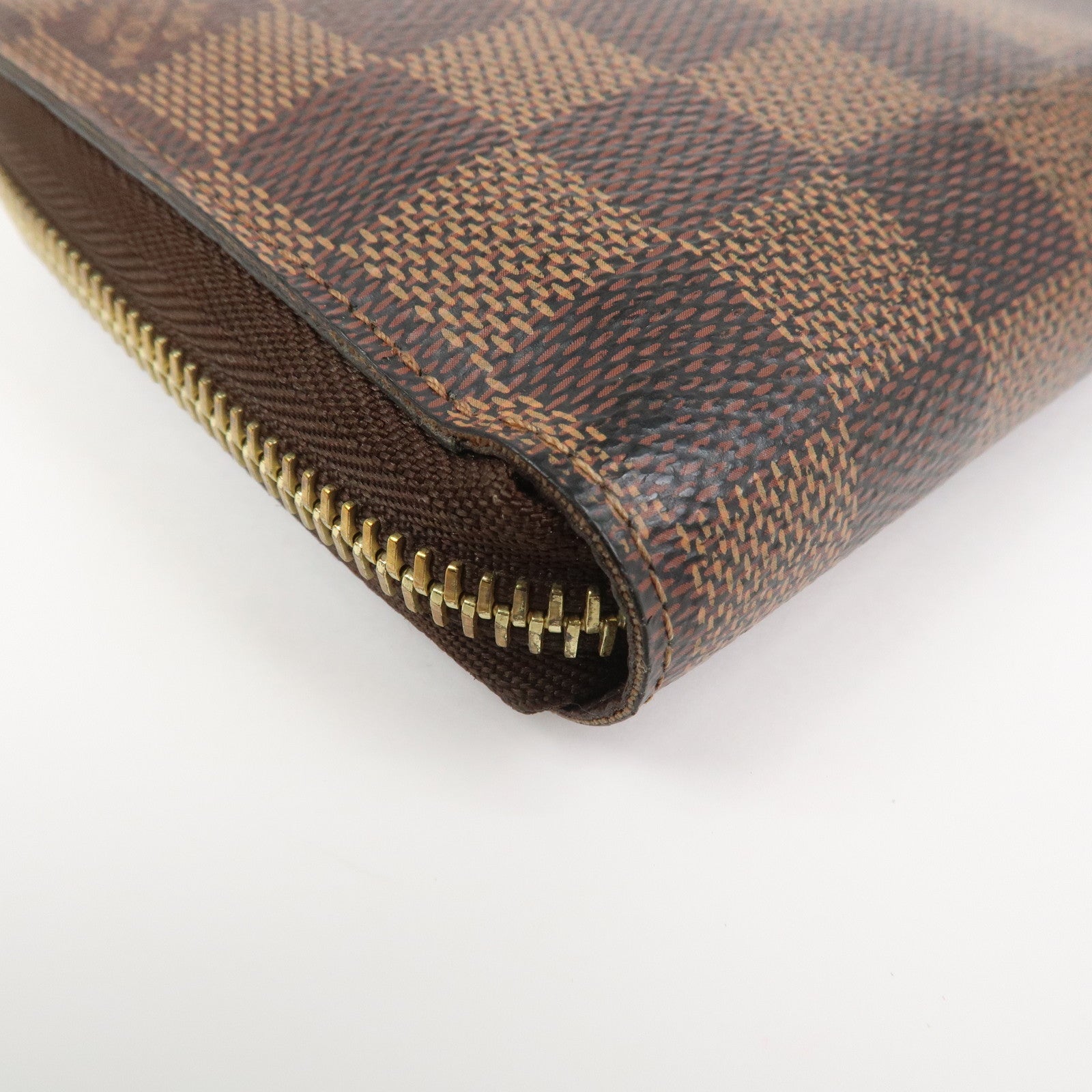 Louis Vuitton Damier Canvas Zippy Wallet Old Style Brown N60015