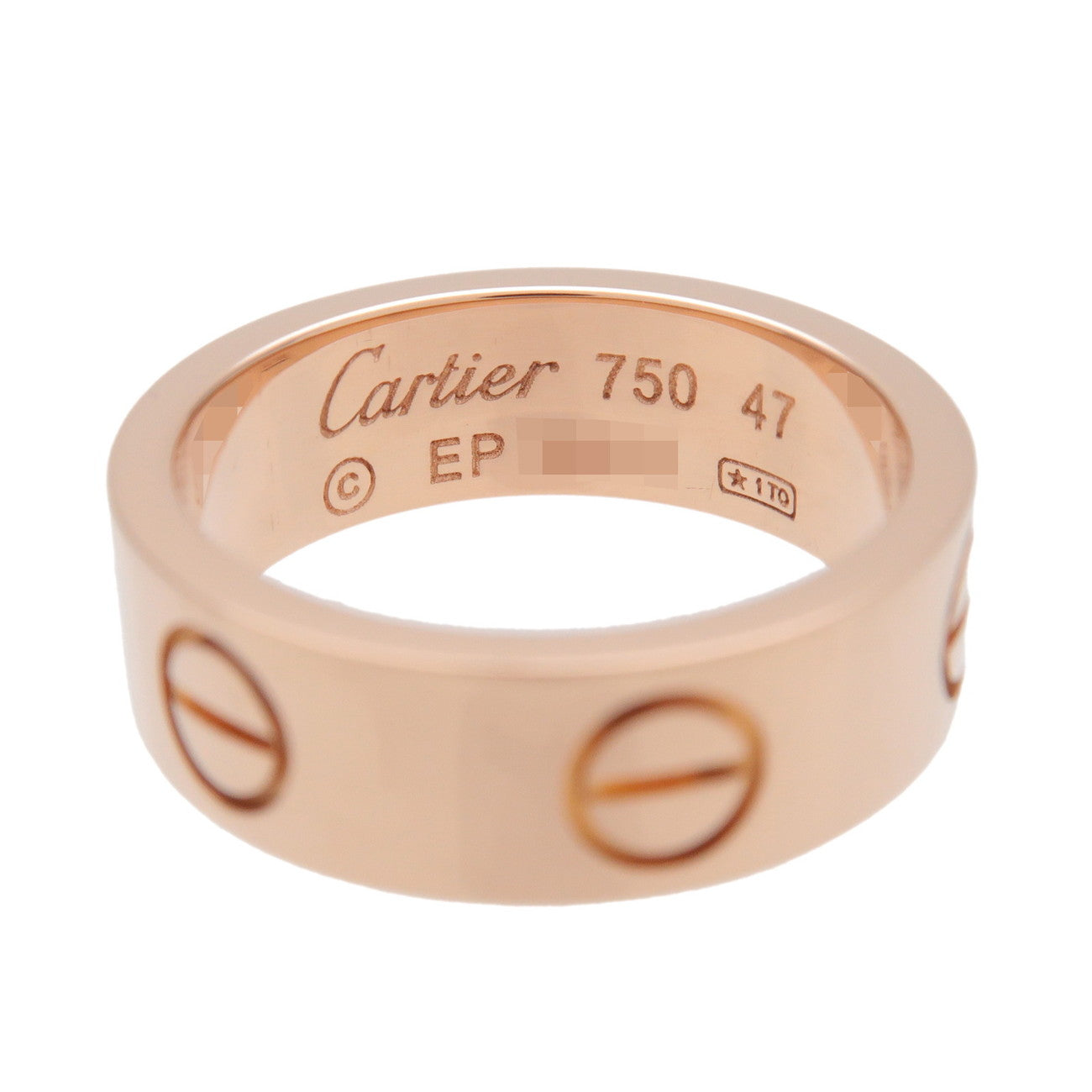 Cartier Love Ring #47 750PG Rose Gold US4-4.5 EU47 HK9