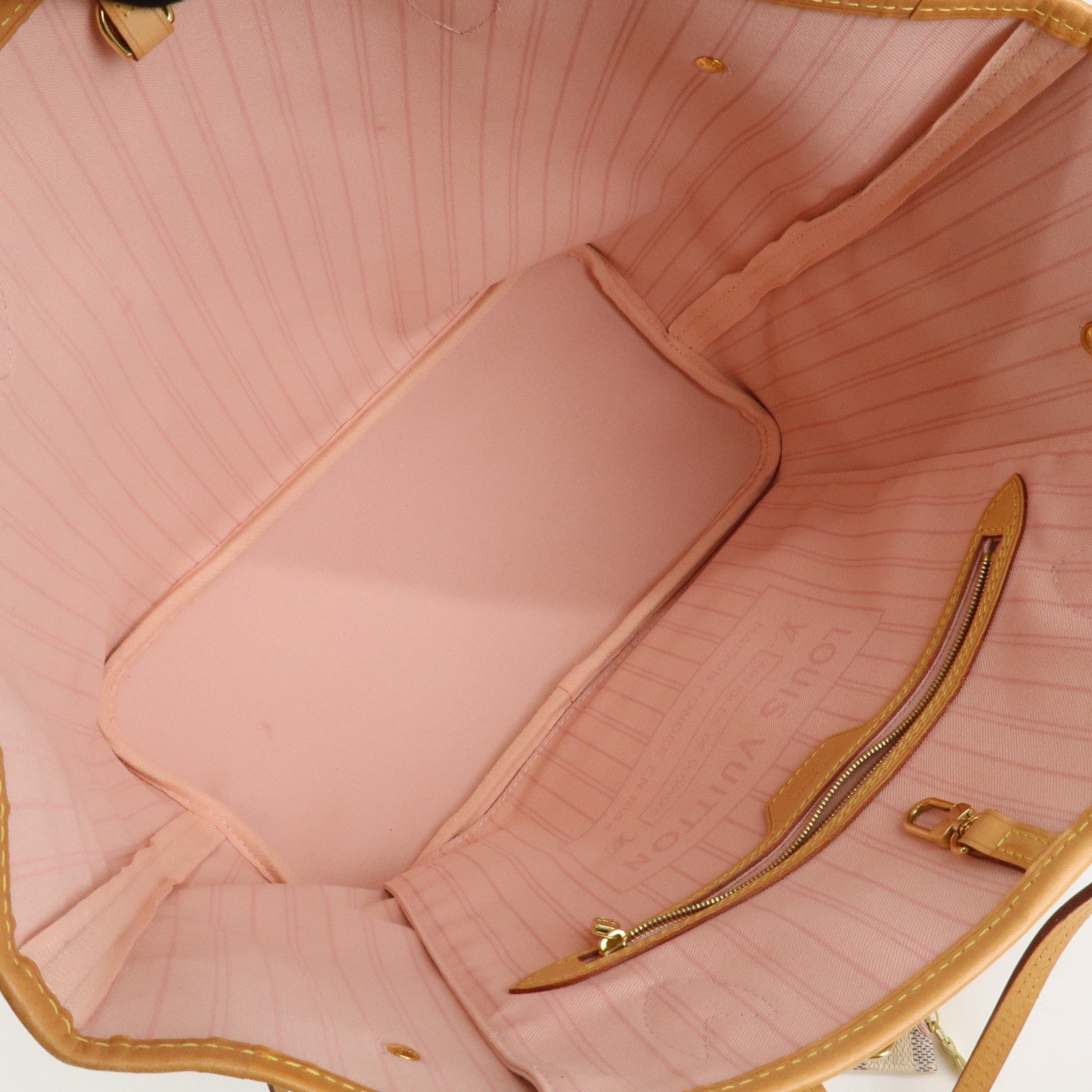 Louis Vuitton Damier Azur Neverfull MM Rose Ballerine N41605 Used