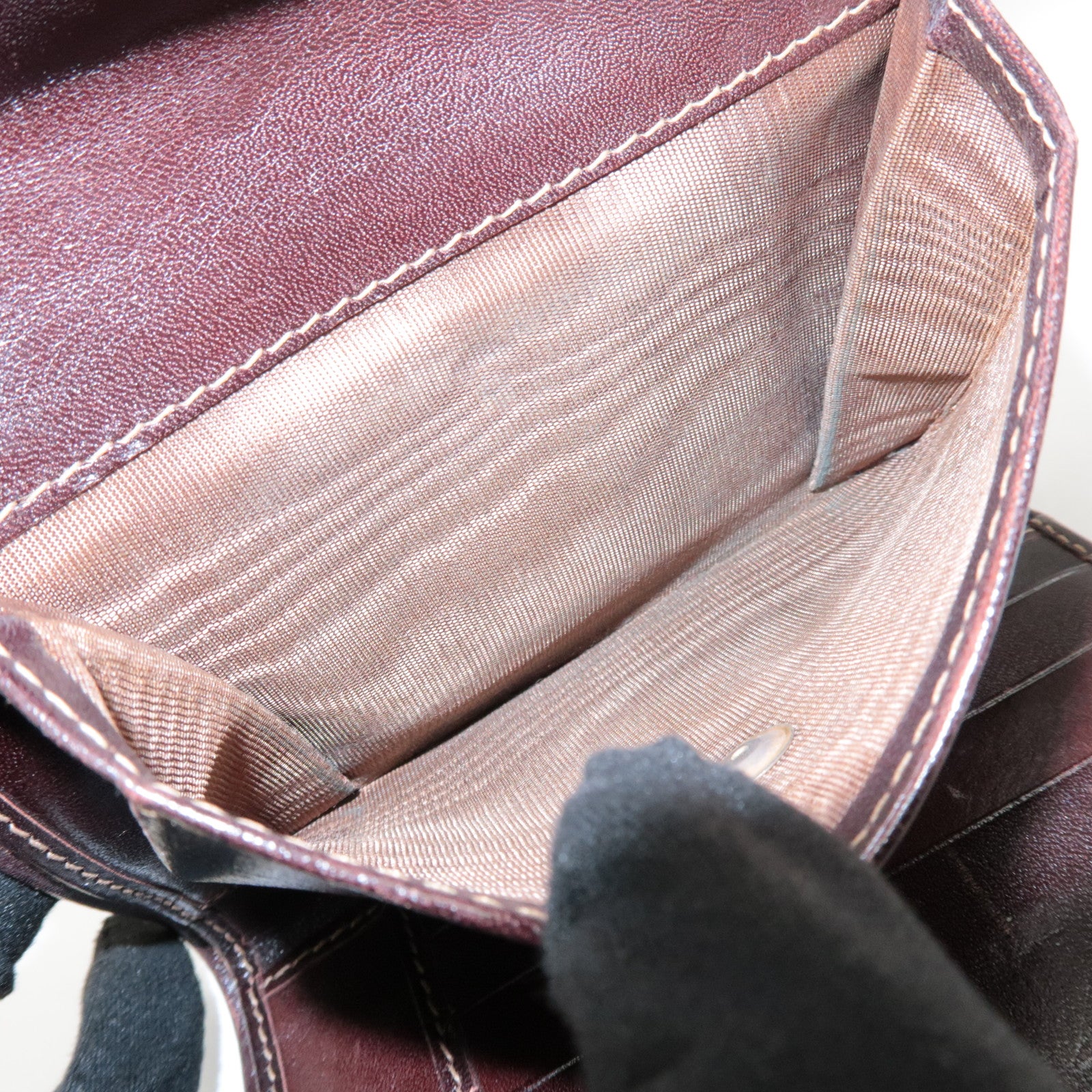 FENDI Zucca Set of 2 Canvas Leather Wallet Brown Black 8M0029 2270 Used