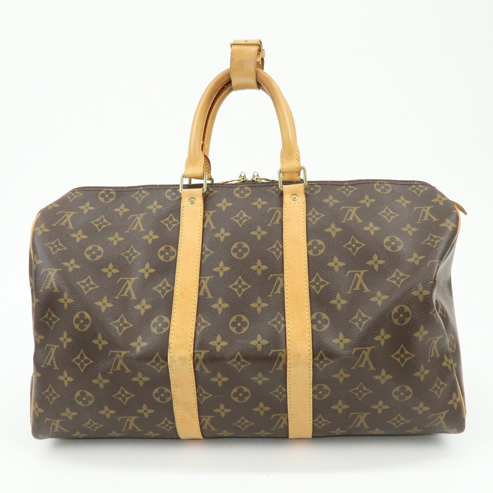 Louis Vuitton Monogram Keep All 45 Boston Bag Brown M41428