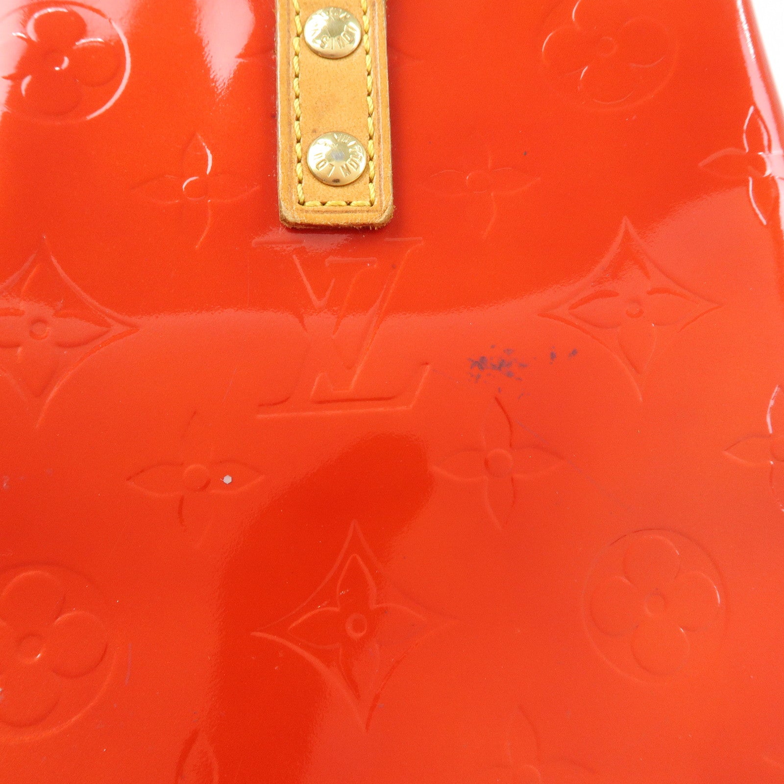 Louis Vuitton Monogram Vernis Lead PM Hand Bag Rouge M91088