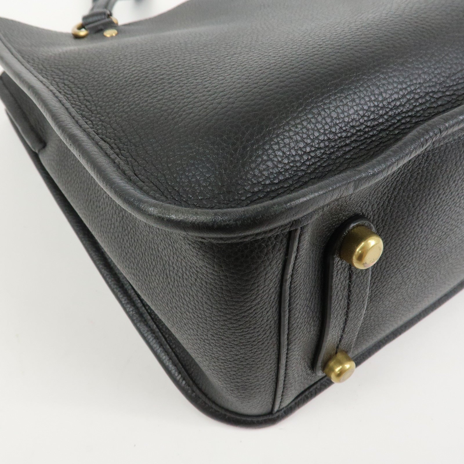 COACH Leather 2Way Shoulder Bag Tote Bag Black