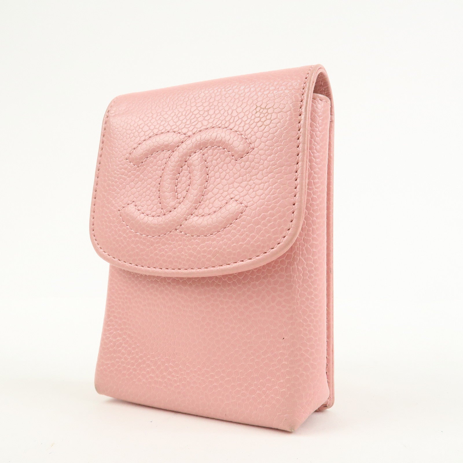 CHANEL COCO Mark Caviarskin Cigarette Case Pink