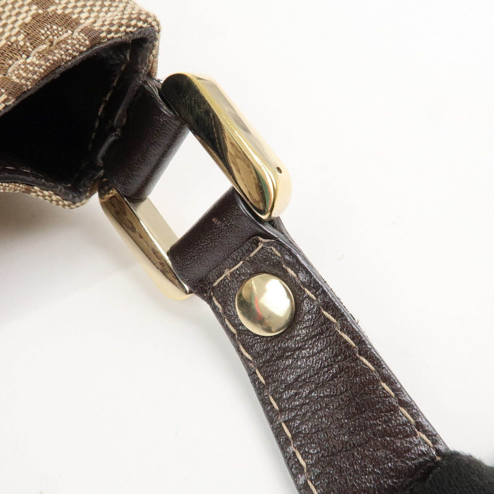 GUCCI GG Canvas Shoulder Bag Hand Bag Beige Brown 211933