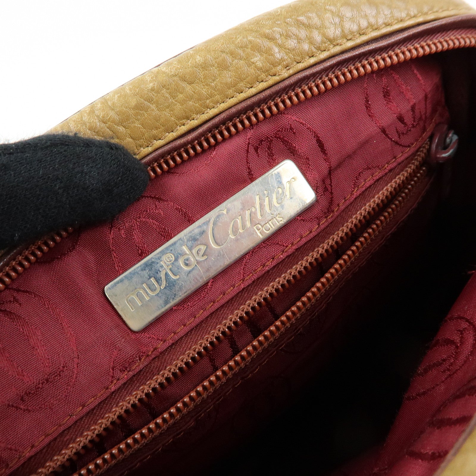 Cartier Must de Cartier Leather Shoulder Bag Crossbody Bag Beige