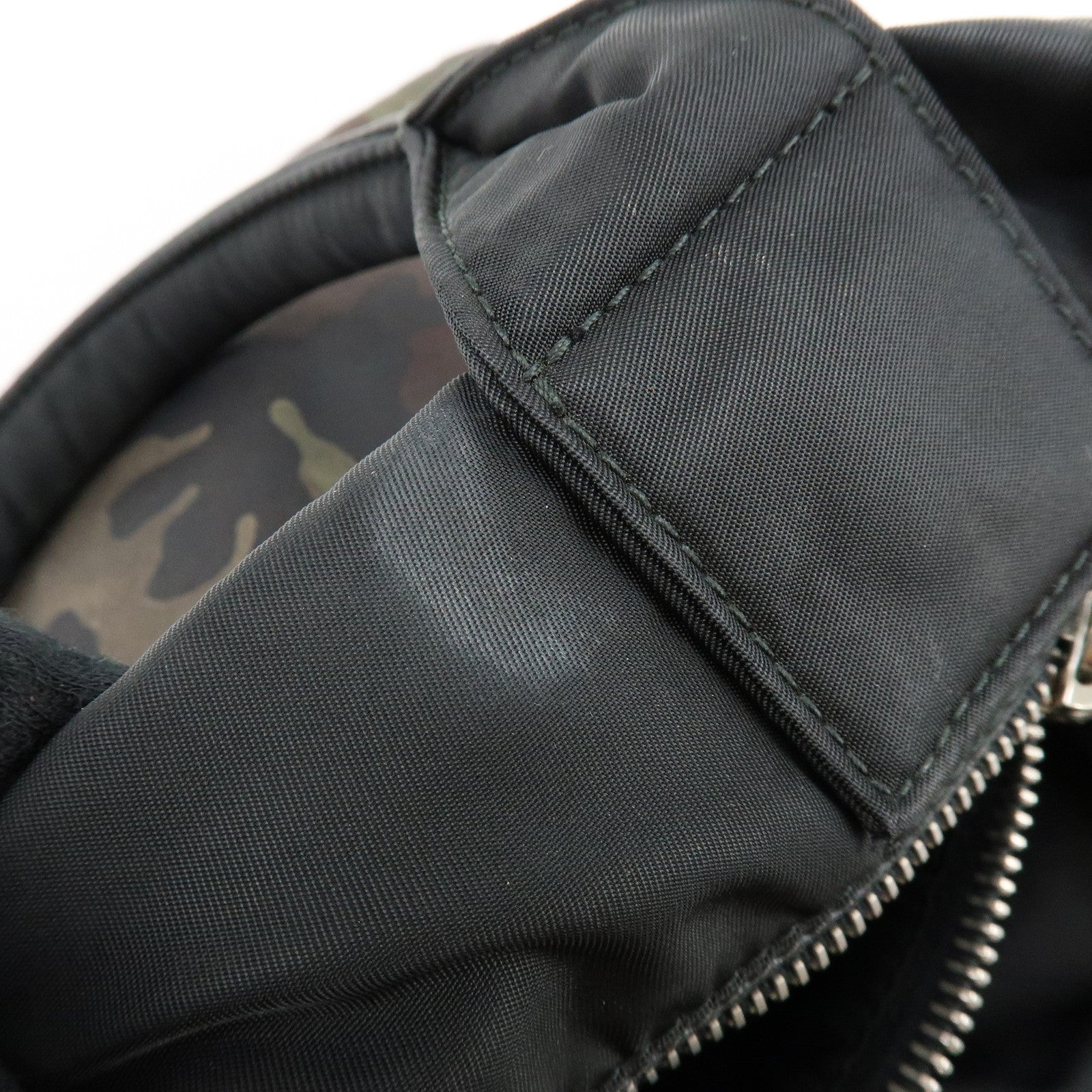 PRADA Triangle Logo Nylon Leather Camouflage Reversible 2Way Bag