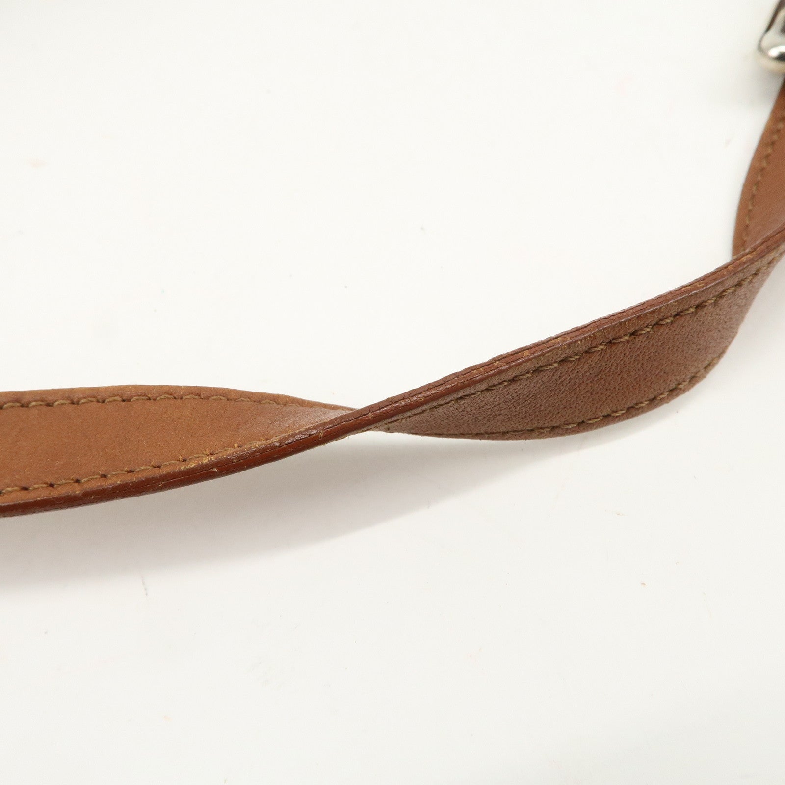 CELINE C Macadam Suede Leather Shoulder Bag Hand Bag Green Brown