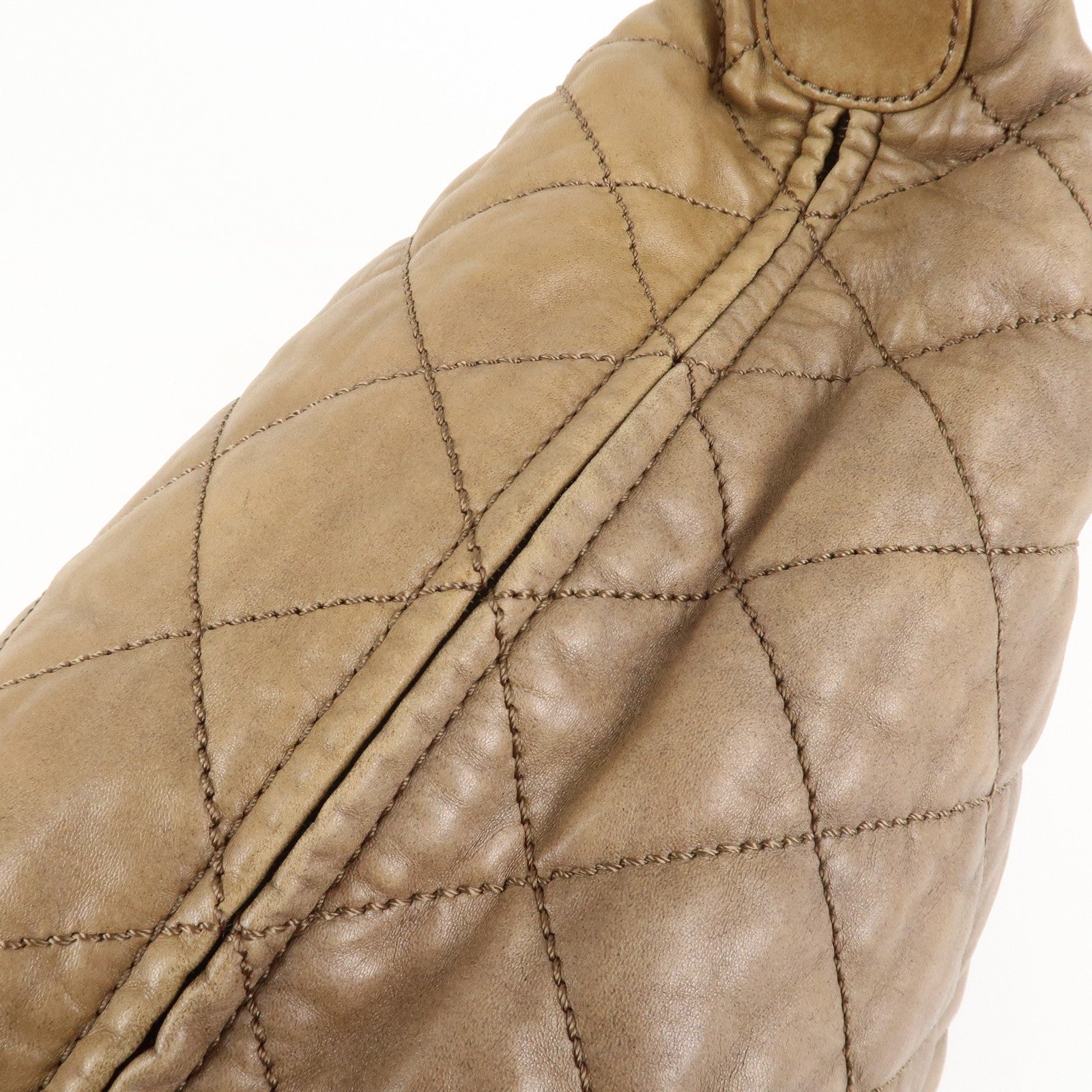 CHANEL Wild Stitch Leather Shoulder Bag Hand Bag Brown Used