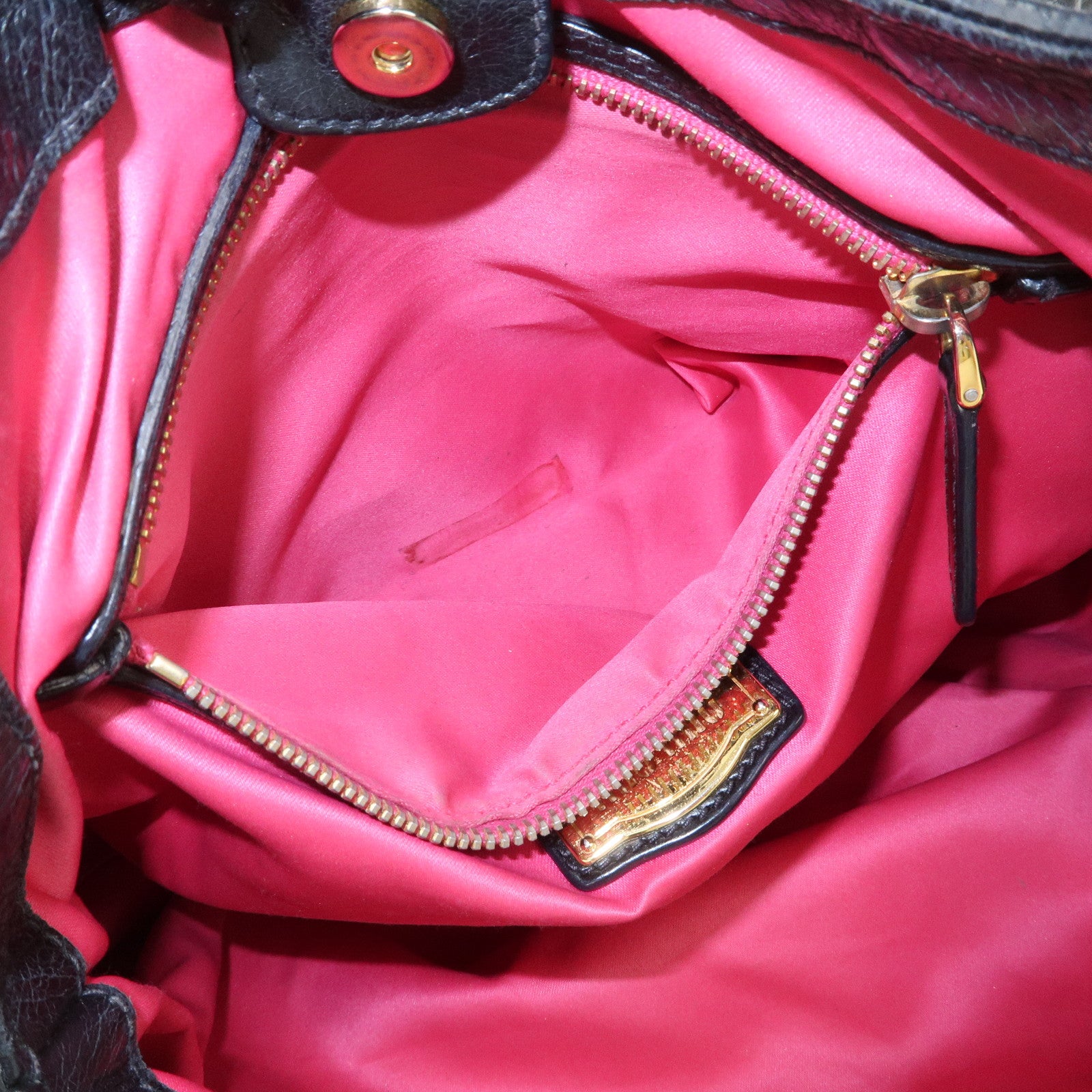 MIU MIU Logo Leather 2Way Bag Hand Bag Shoulder Bag Black