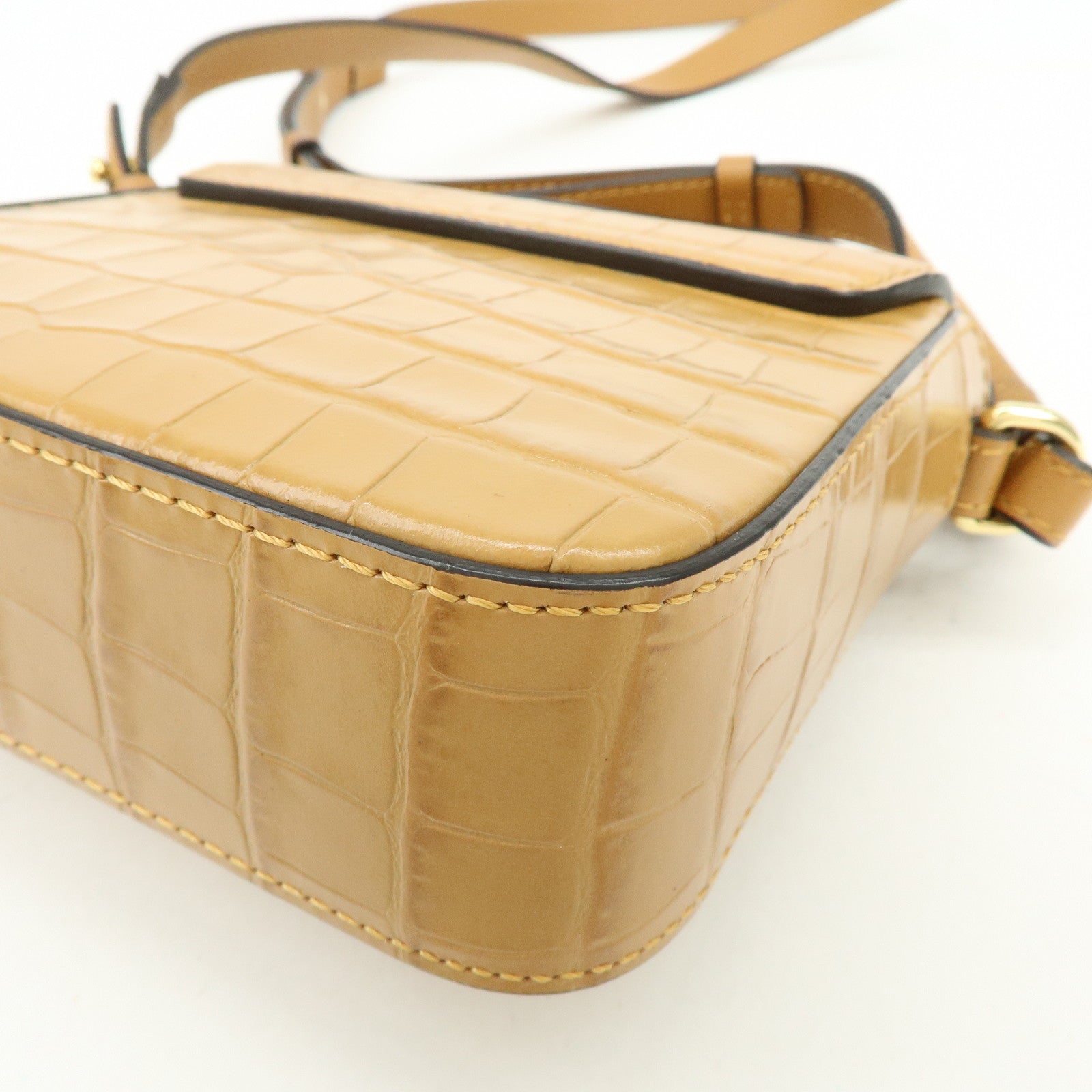 Chloe See By Chloe Embosssed Leather 2Way Bag Shoulder Bag Brown