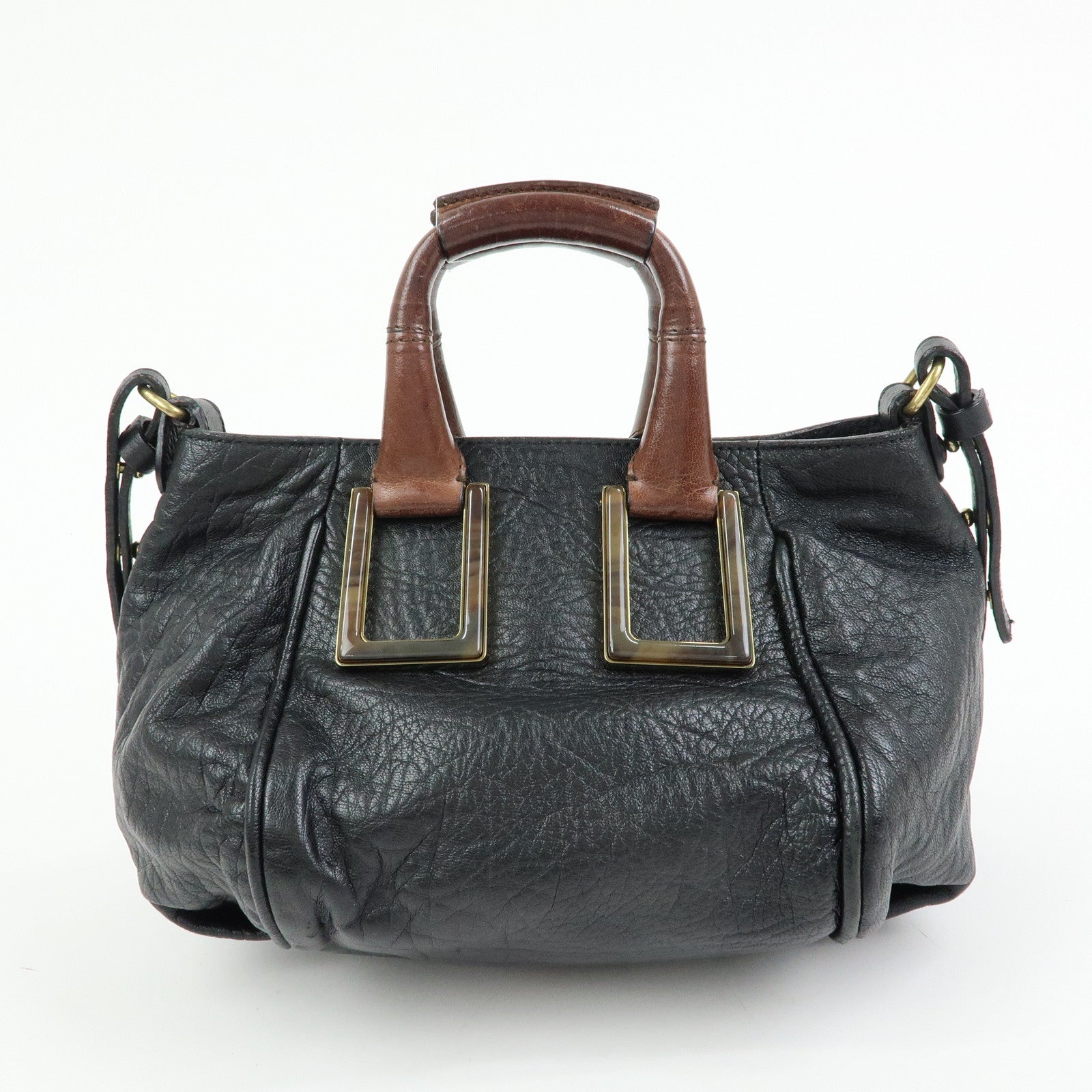 Chloe Etel Leather 2Way Bag Hand Bag Shoulder Bag Black