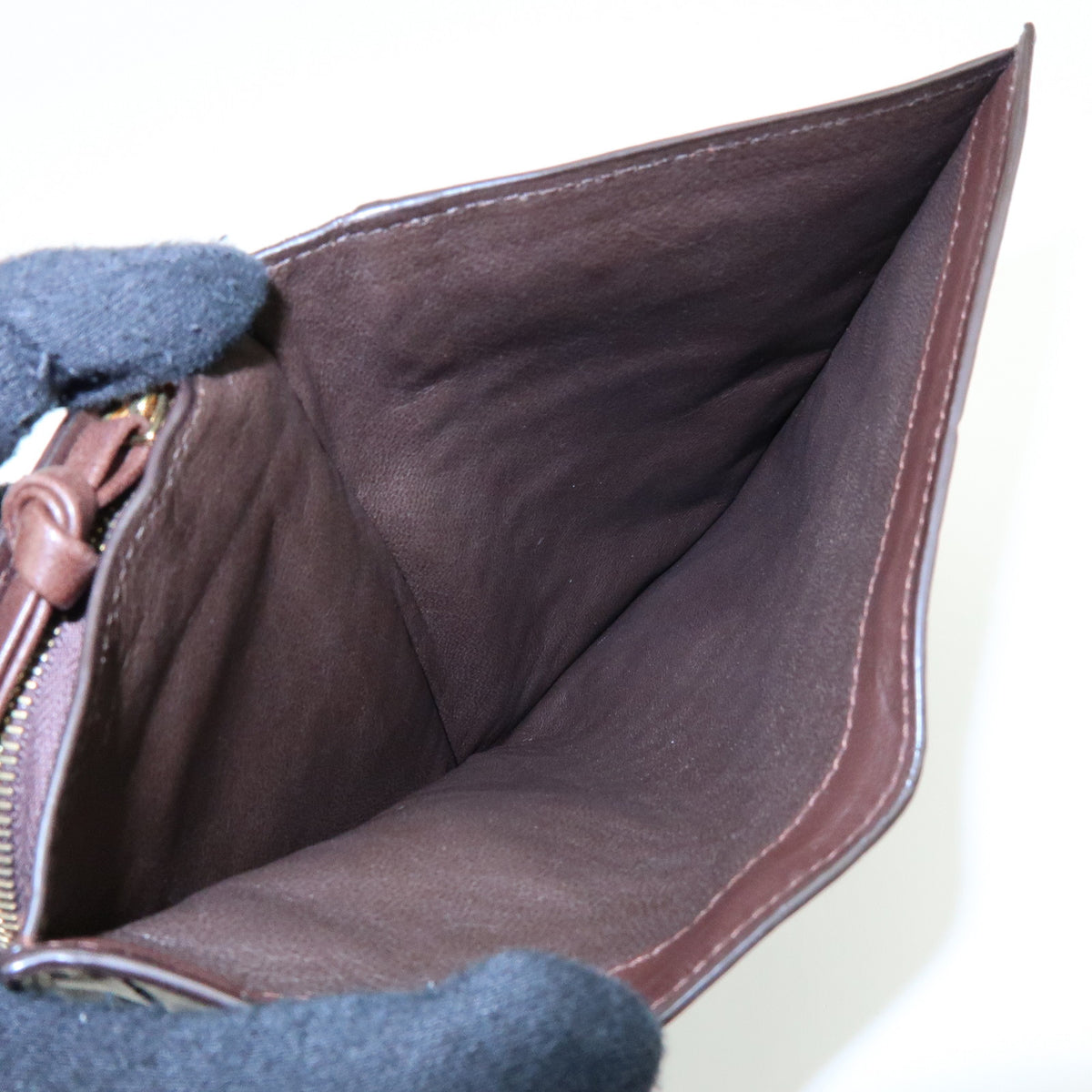 BOTTEGA VENETA Intrecciato Leather Bi-fold Long Wallet Brown 114074
