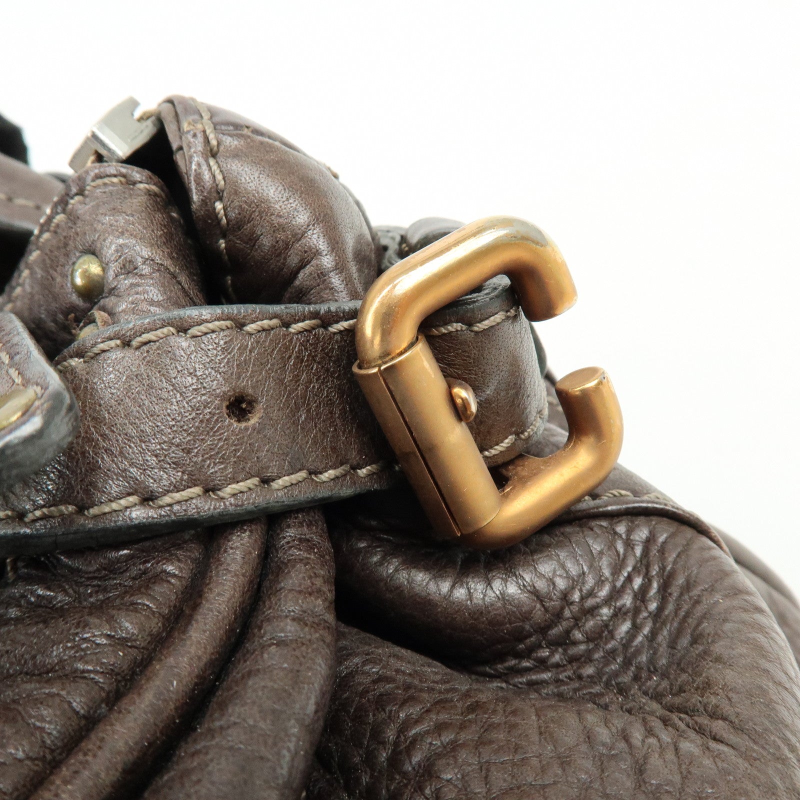 Chloe Paddington Leather Tote Bag Shoulder Bag Dark Brown