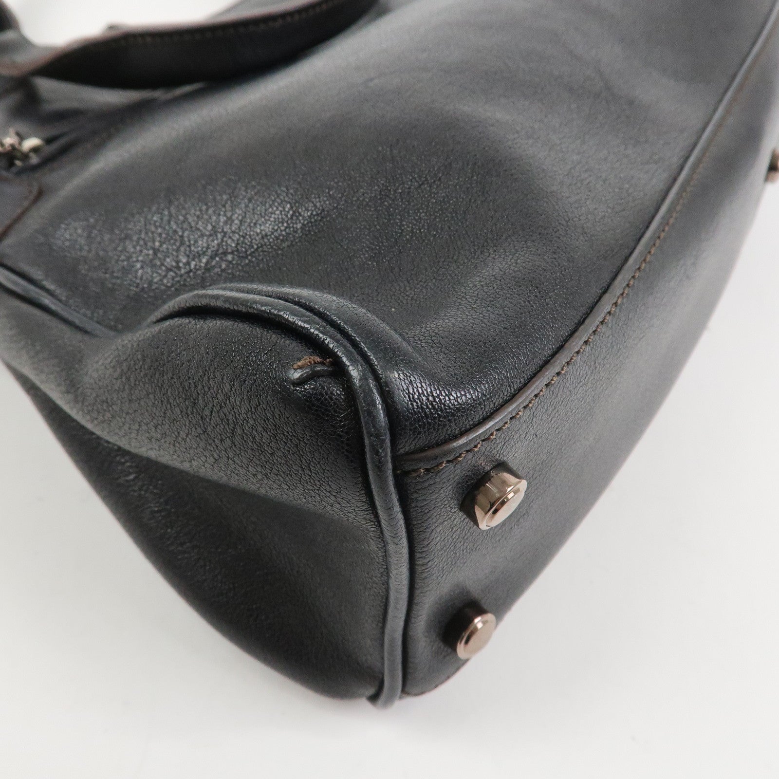 Cartier Marcello Leather Hand Bag Tote Bag Black