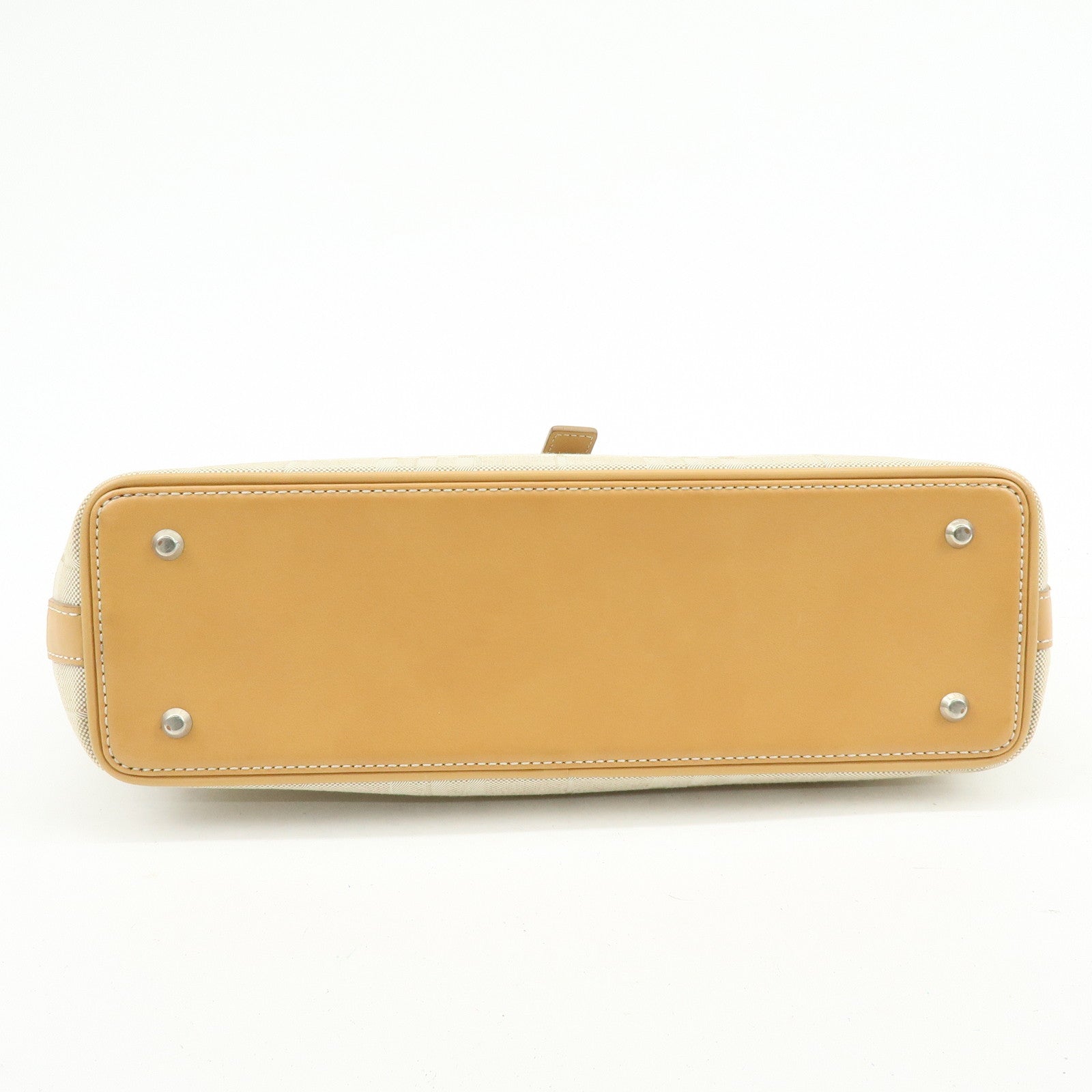 BURBERRY Canvas Leather Tote Bag Hand Bag Beige Light Beige