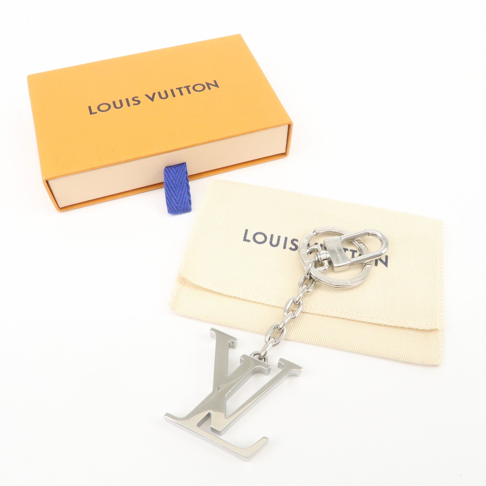 Louis Vuitton Monogram Porte Cles LV Initials Key Ring M01192