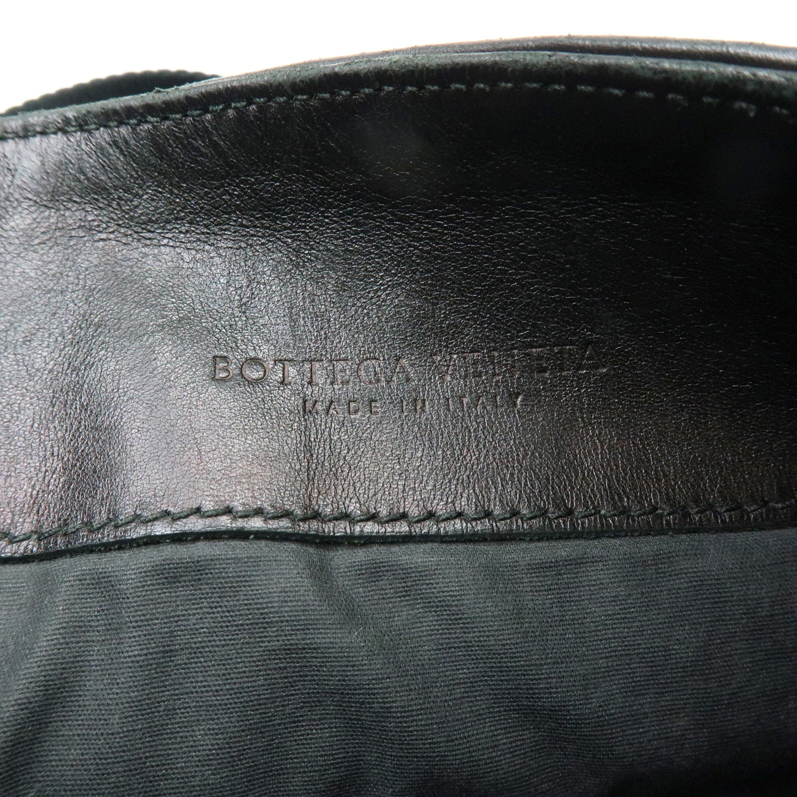 BOTTEGA VENETA Intrecciato Leather Shoulder Bag Black 172736