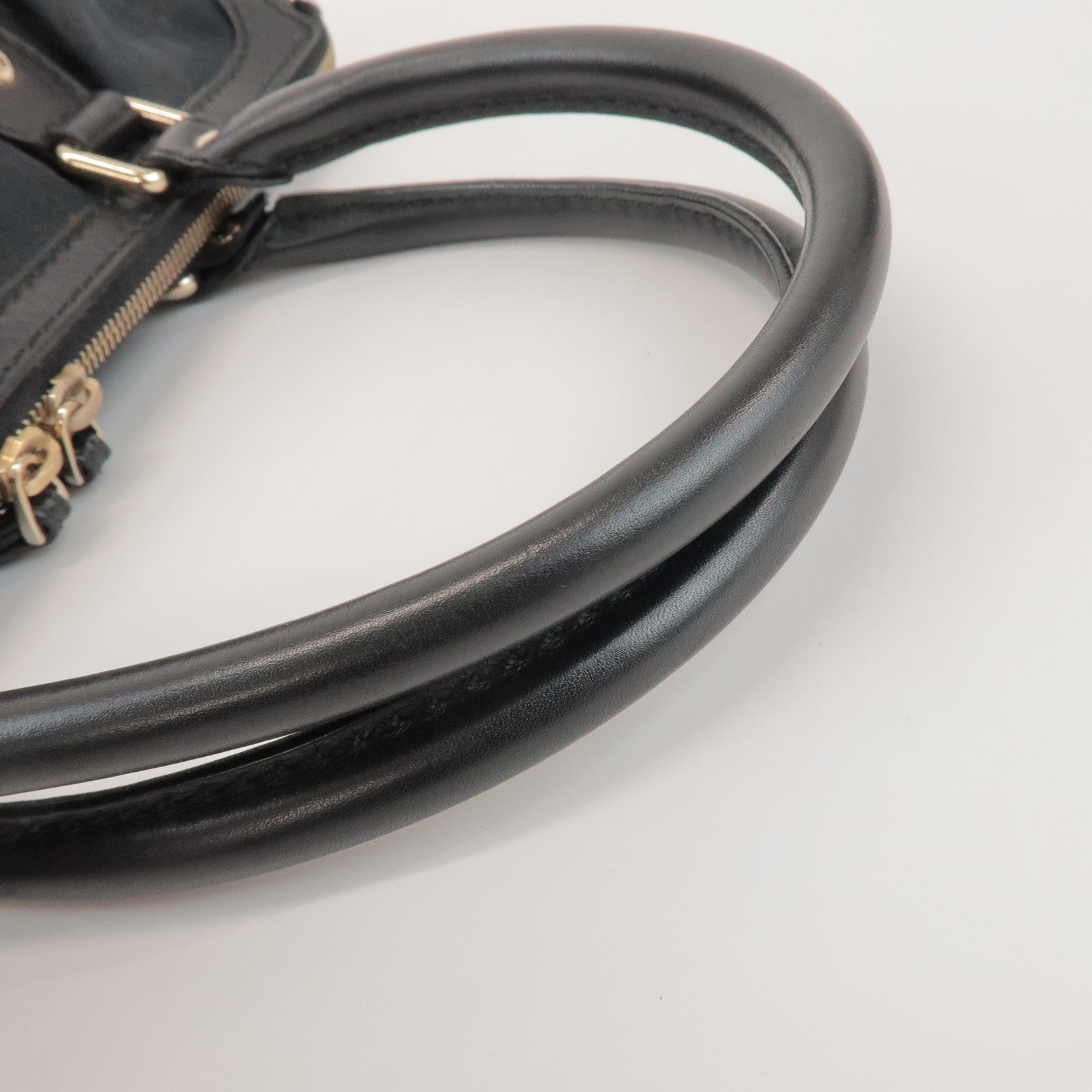 GUCCI Sukey Interlocking G GG Canvas Leather 2Way Bag Black 247902