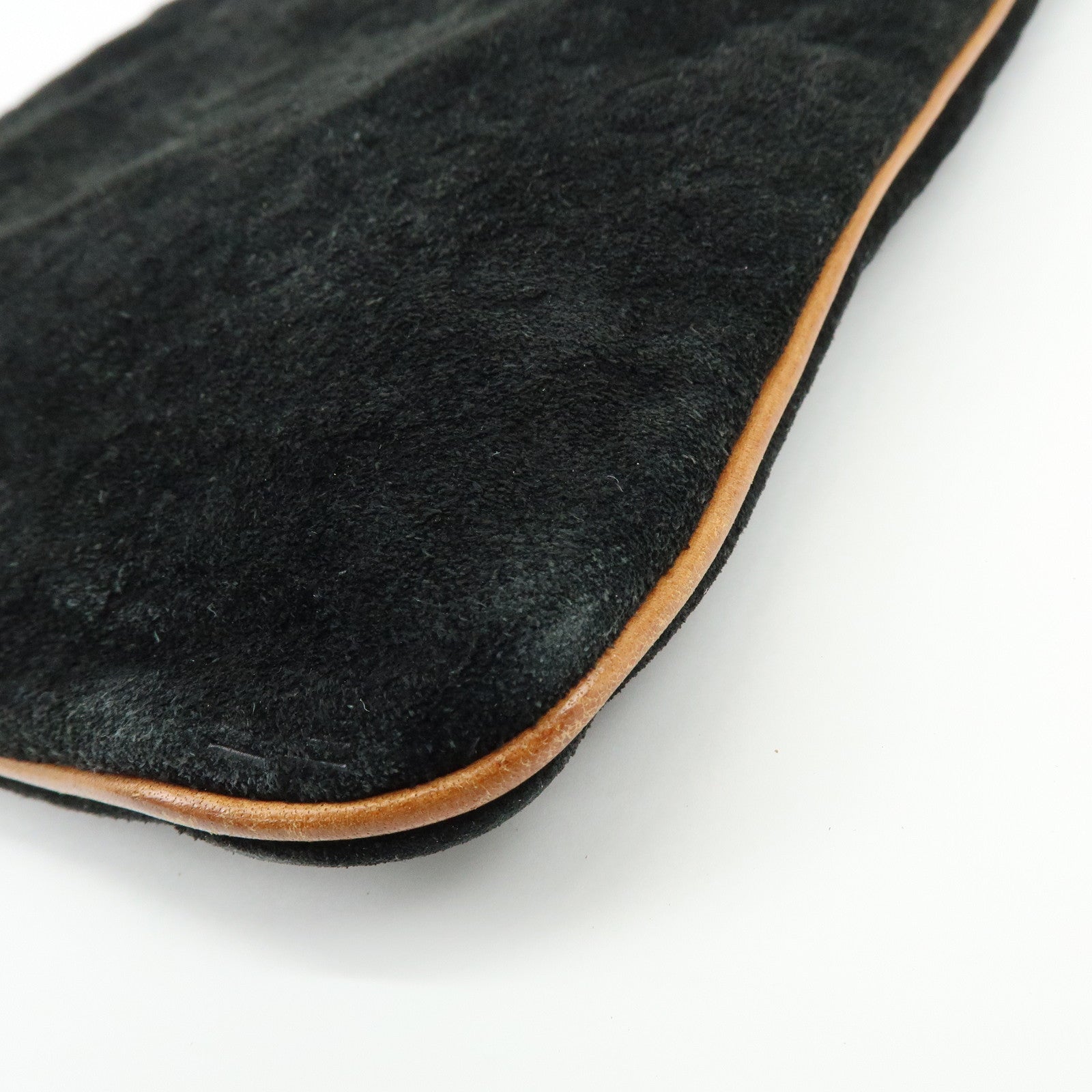 CELINE C Macadam Suede Leather Shoulder Bag Hand Bag Black