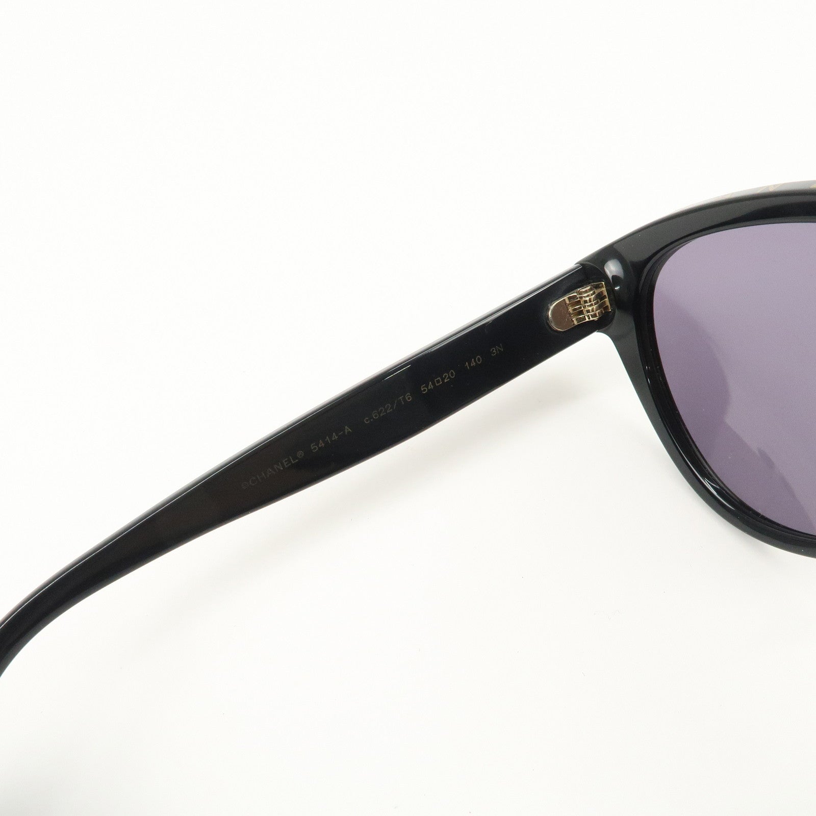 CHANEL COCO Mark 54□20 Sunglasses Black 5414-A Used