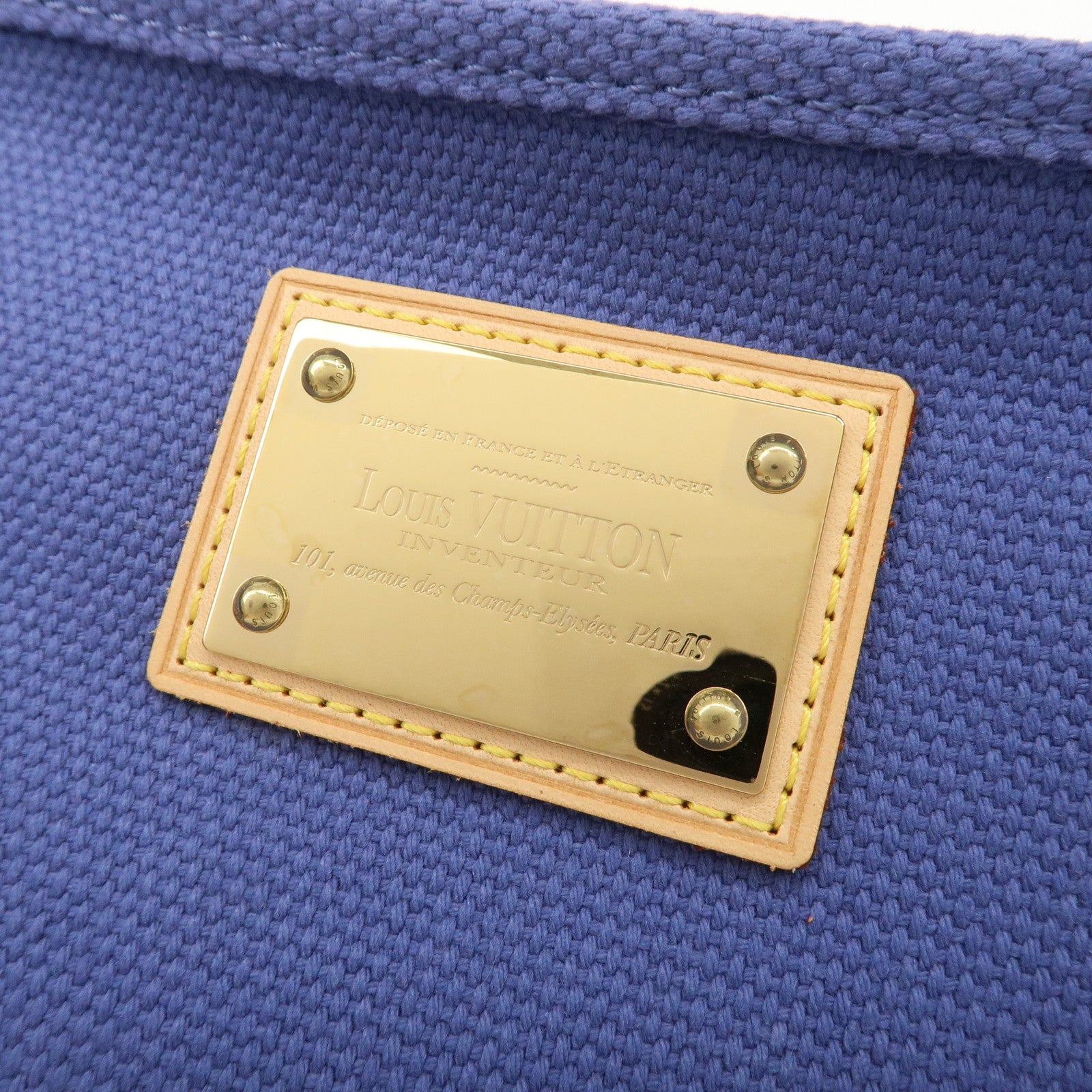 Louis Vuitton Antigua Canvas Nume Leather Pochette Plate PM M40067