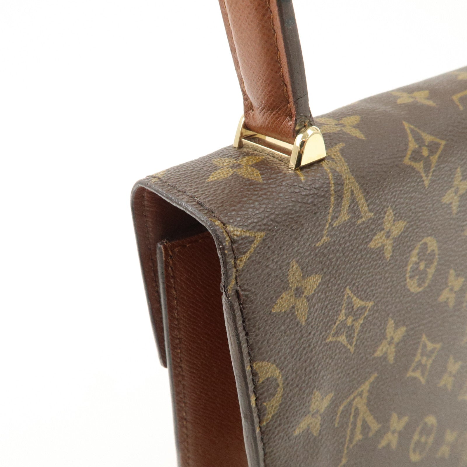 Louis Vuitton Monogram Malesherbes Hand Bag Brown M51379 Used