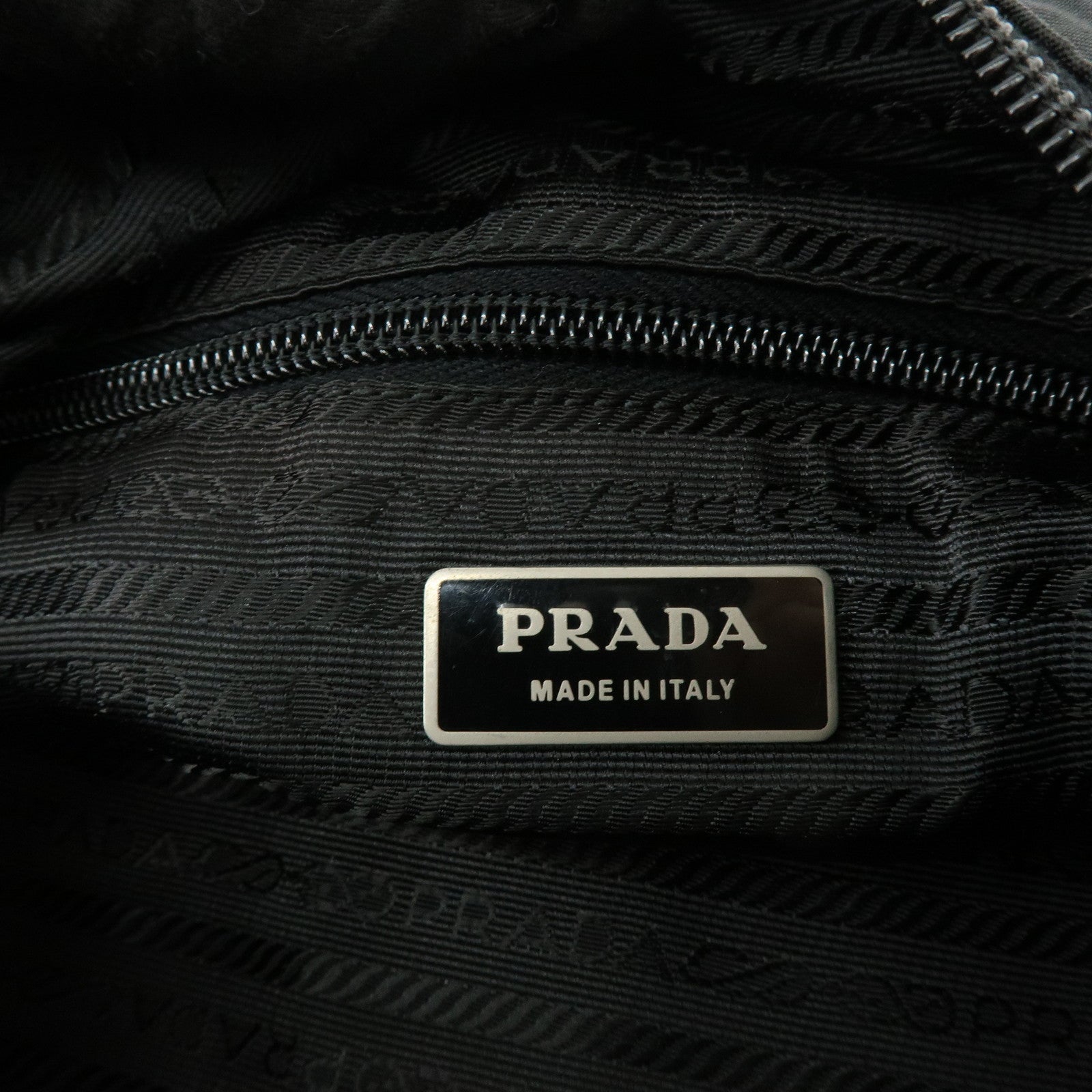 PRADA Triangle Logo Nylon Leather Shoulder Bag Crossbody Bag Black