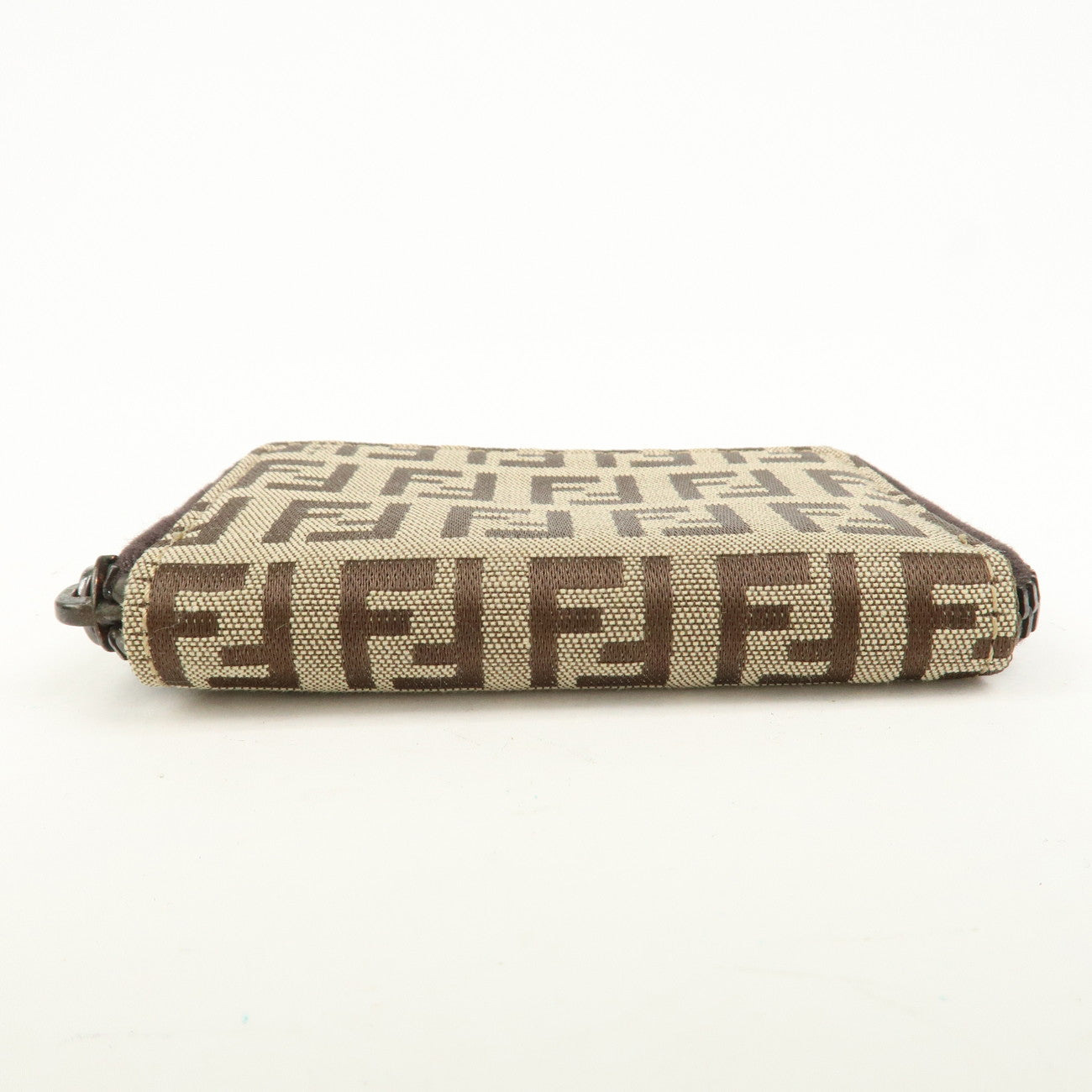 FENDI Zucca Canvas Leather 6 Ring Zippy Key Case Beige 8AP000