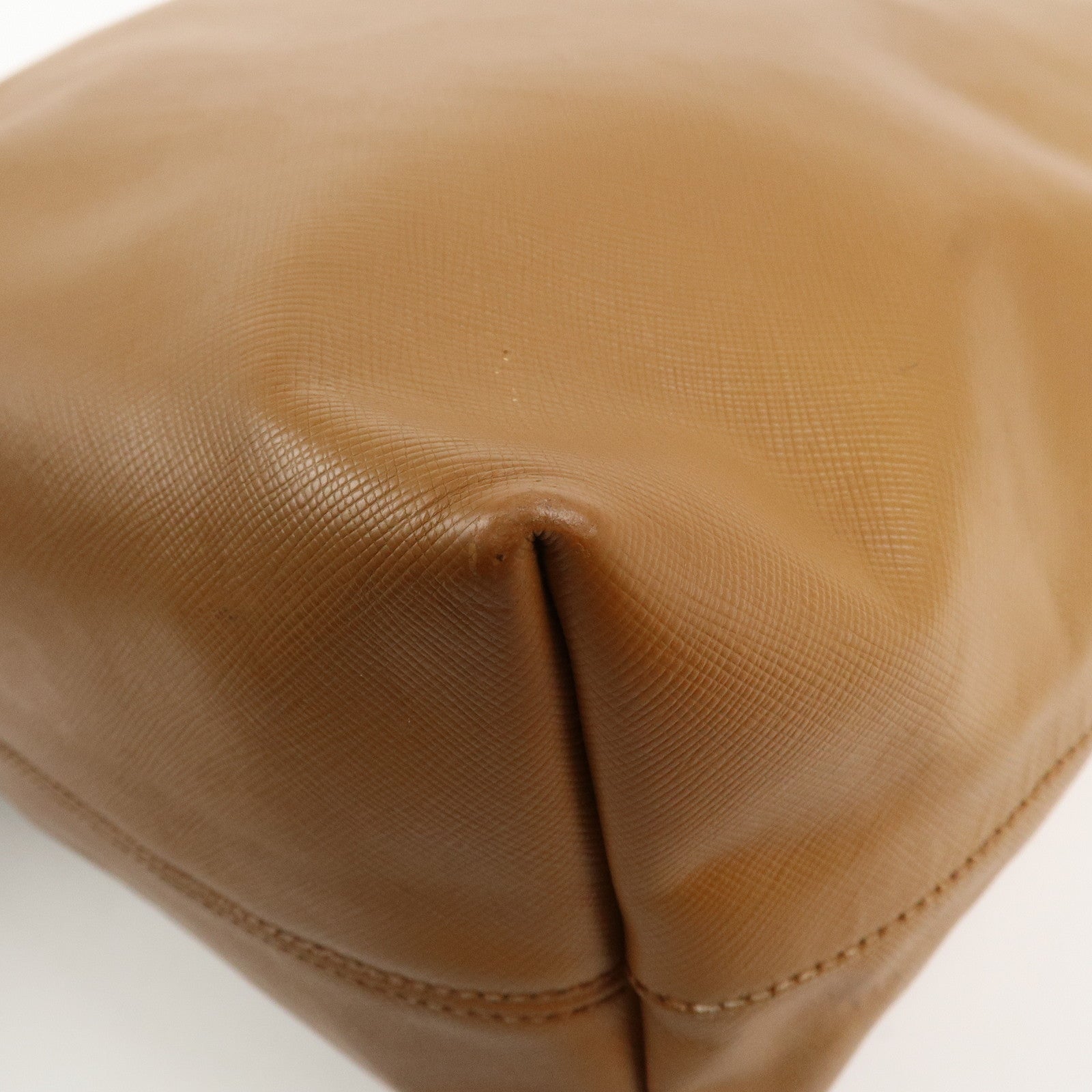 PRADA Triangle Logo Leather 2Way Bag Shoulder Bag Brown