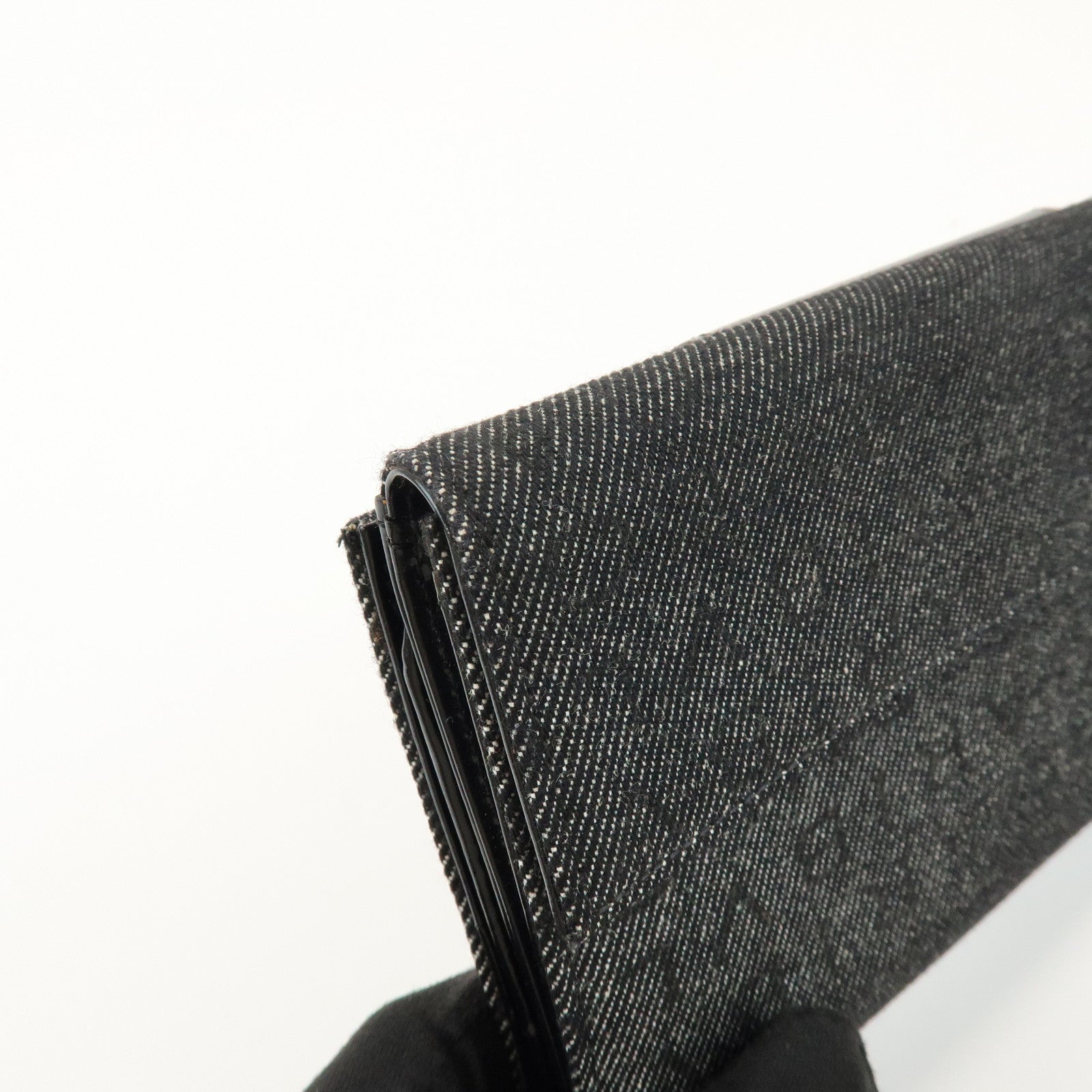 BVLGARI Logo Mania Canvas Leather Bi-fold Long Wallet Black