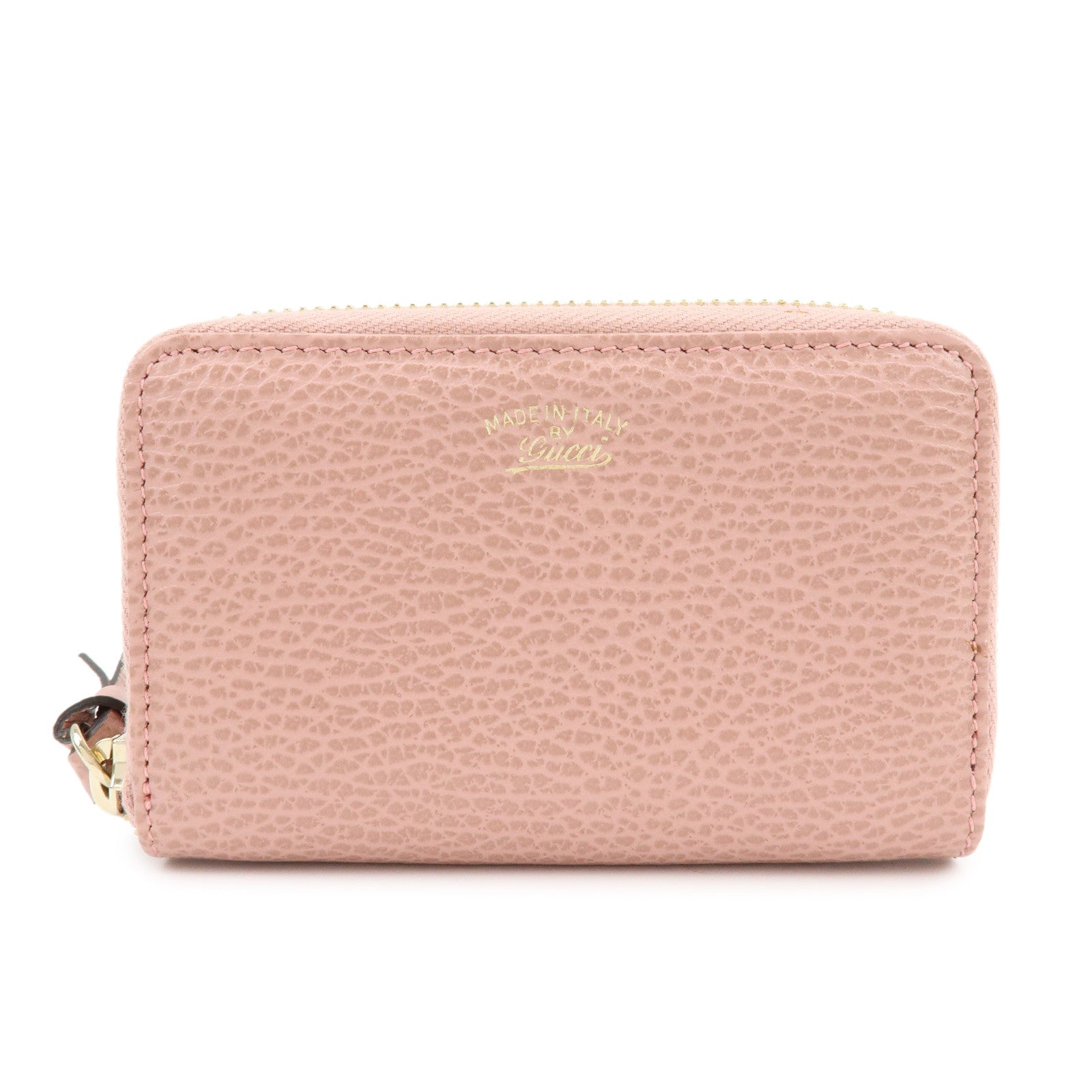 GUCCI Swing Leather Coin Case Compact Wallet Pink 368877