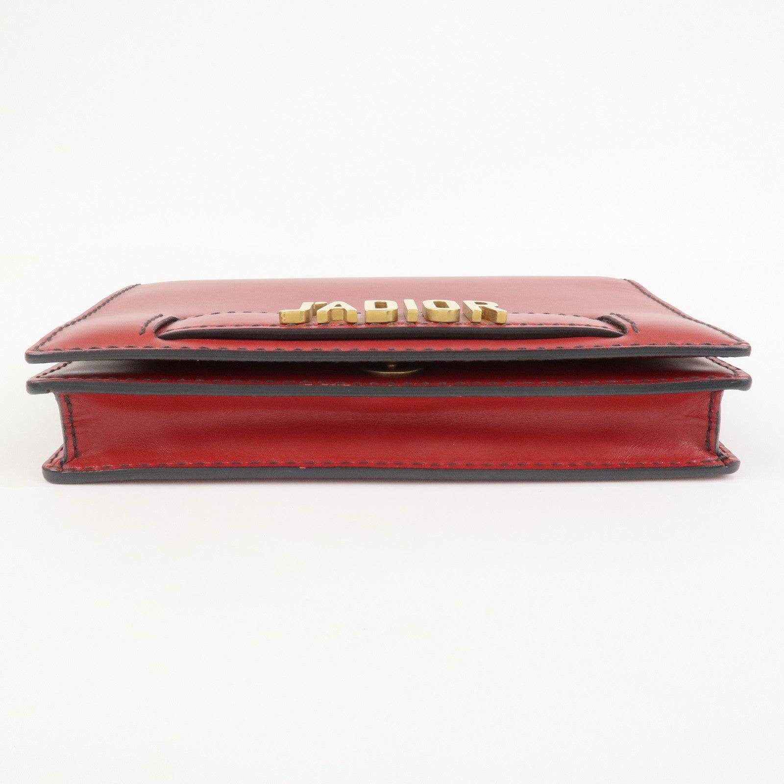 Christian Dior J’Adior Leather Chain Wallet WOC Shoulder Bag Red