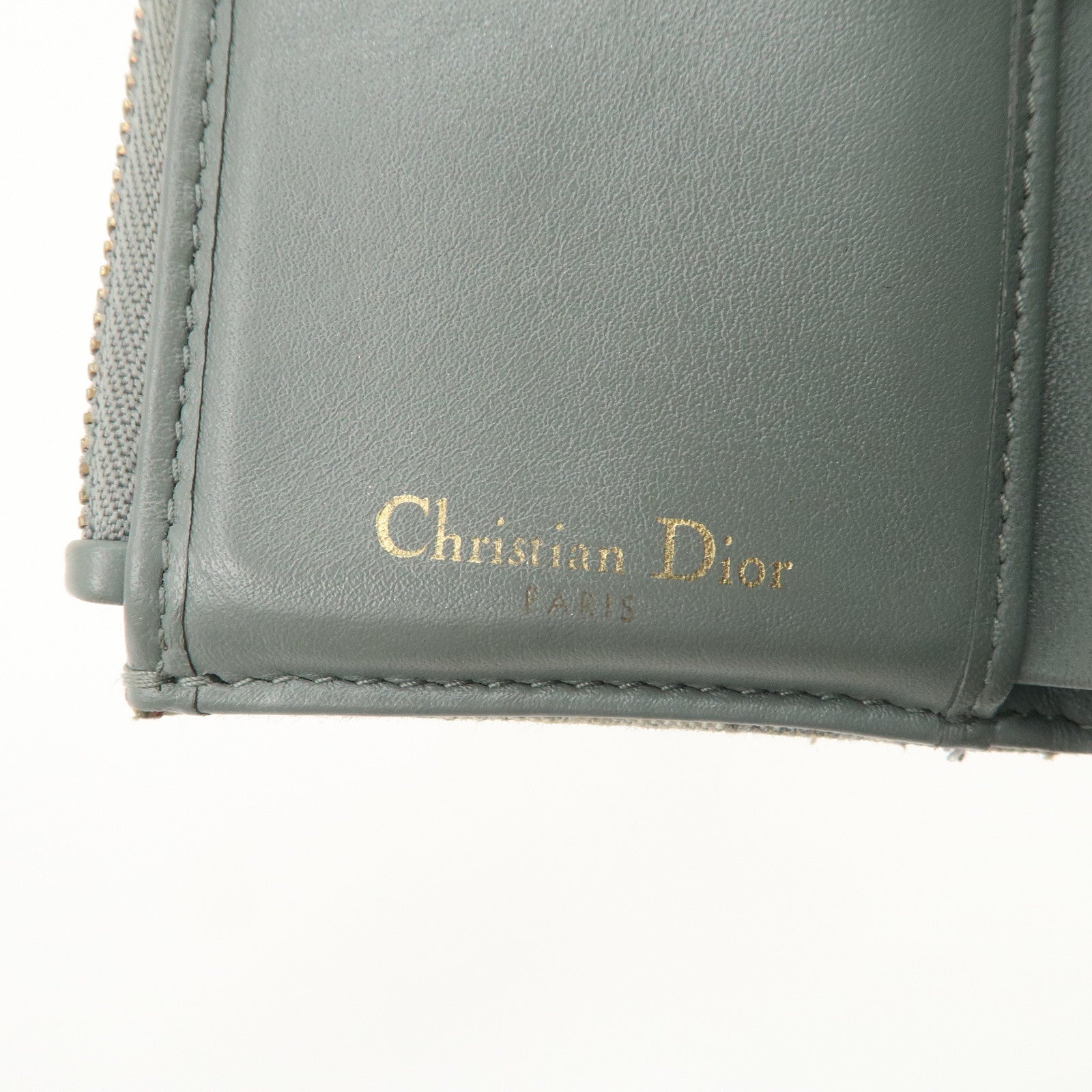 Christian Dior Oblique Jacquard Saddle Lotus Wallet Gray
