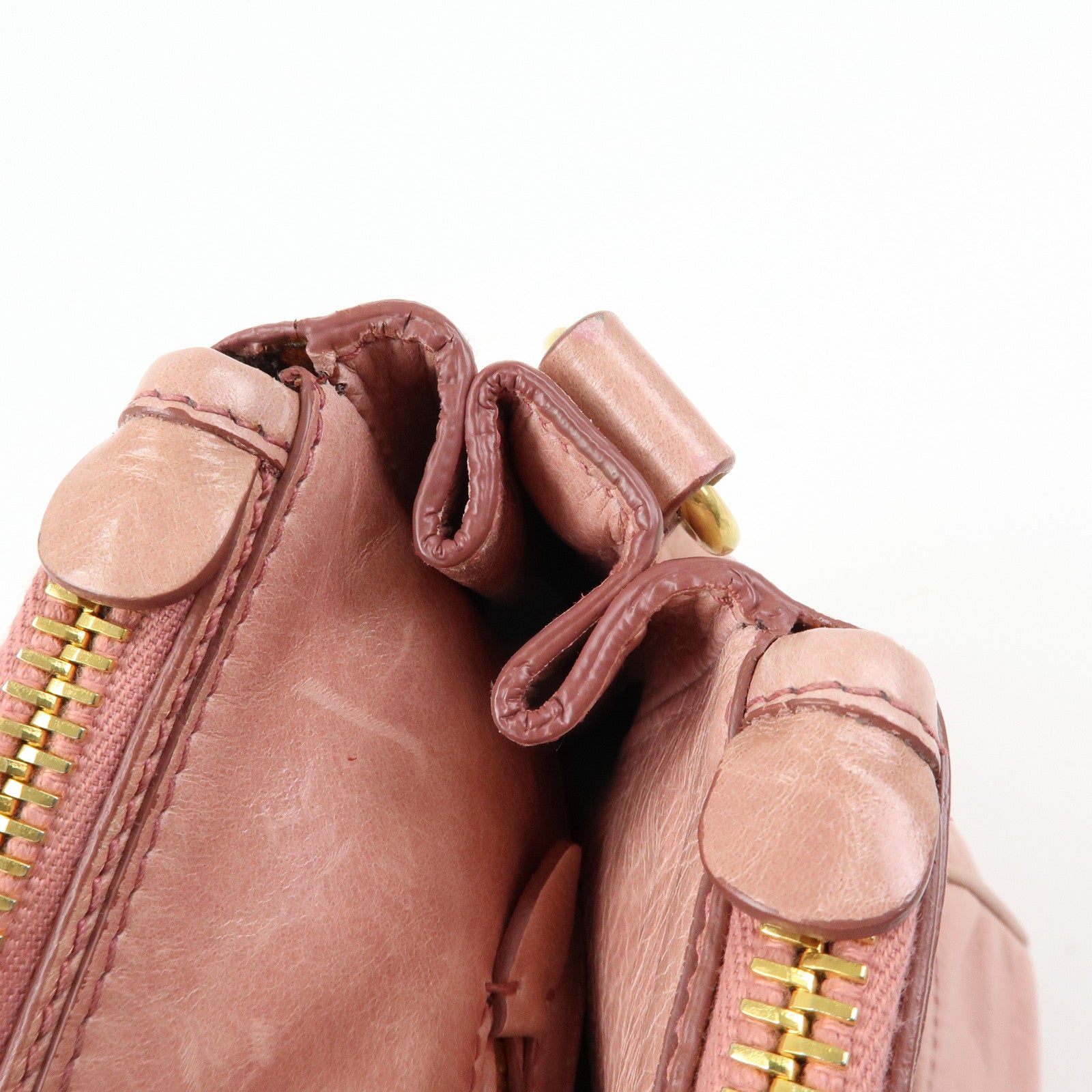 MIU MIU Vitello Shine Leather 2Way Bag Shoulder Bag Pink RN1091