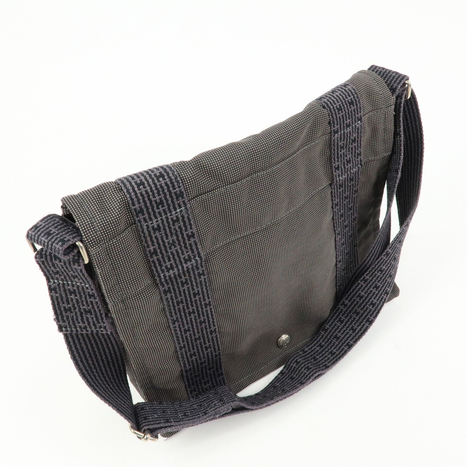 HERMES Herline Canvas Bassac PM Fourre Tout Shoulder Bag Black