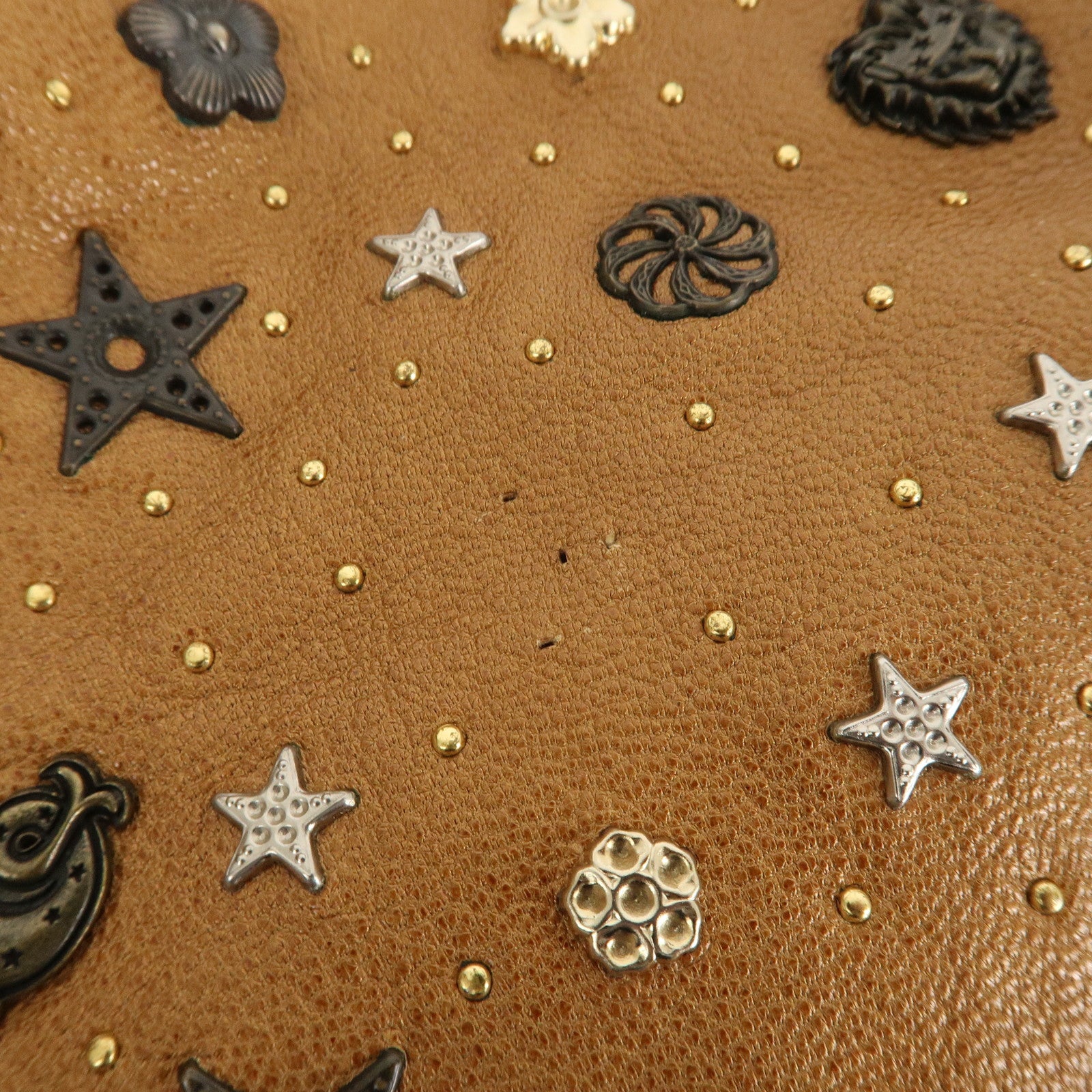 JIMMY CHOO Zodiac Sky Bag Leather Shoulder Bag Light Brown