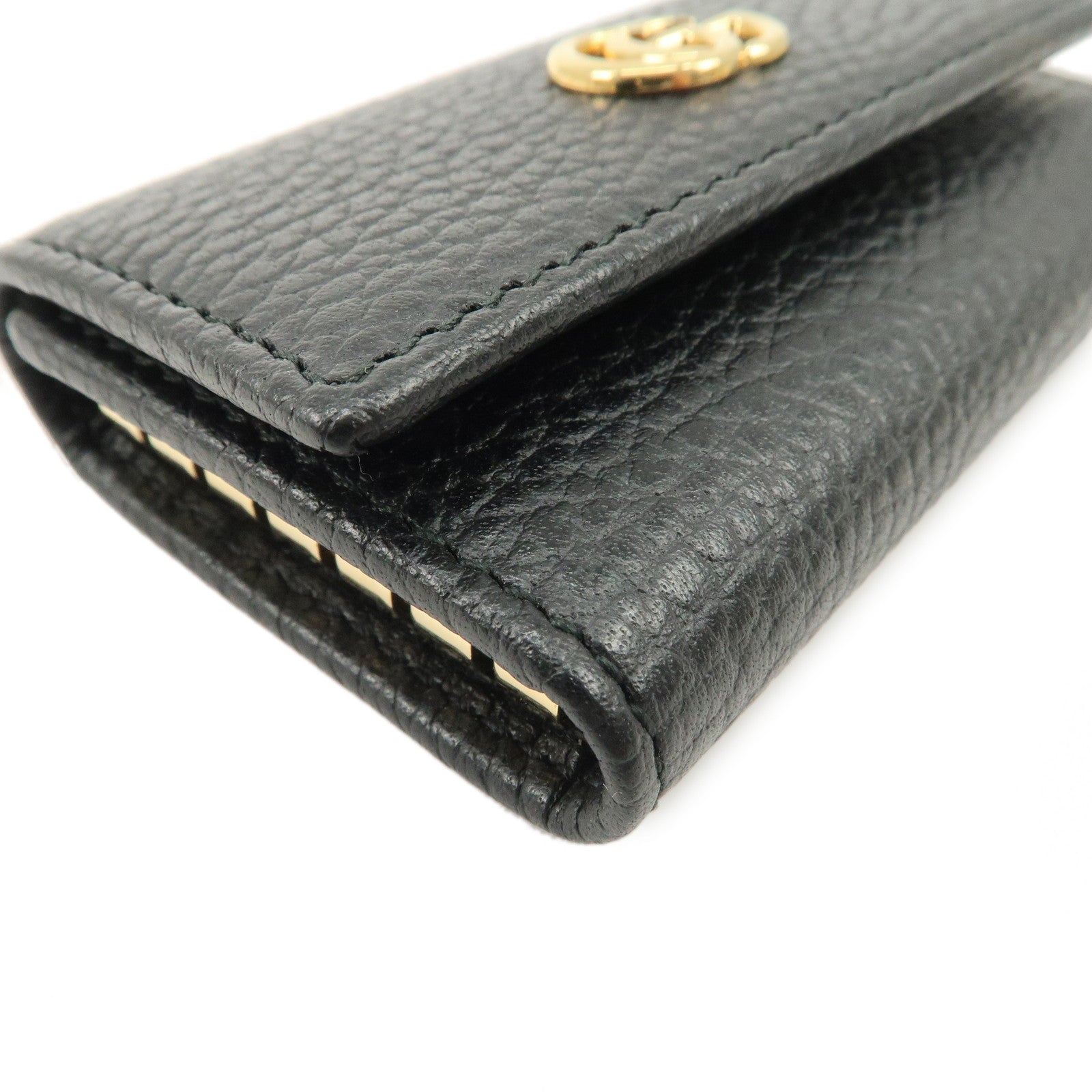 GUCCI GG Marmont Leather Key Case Key Holder Black 456118