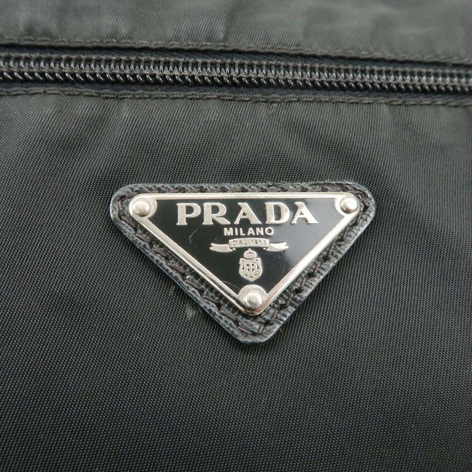 PRADA Triangle Logo Nylon Shoulder Bag Crossbody Bag Black