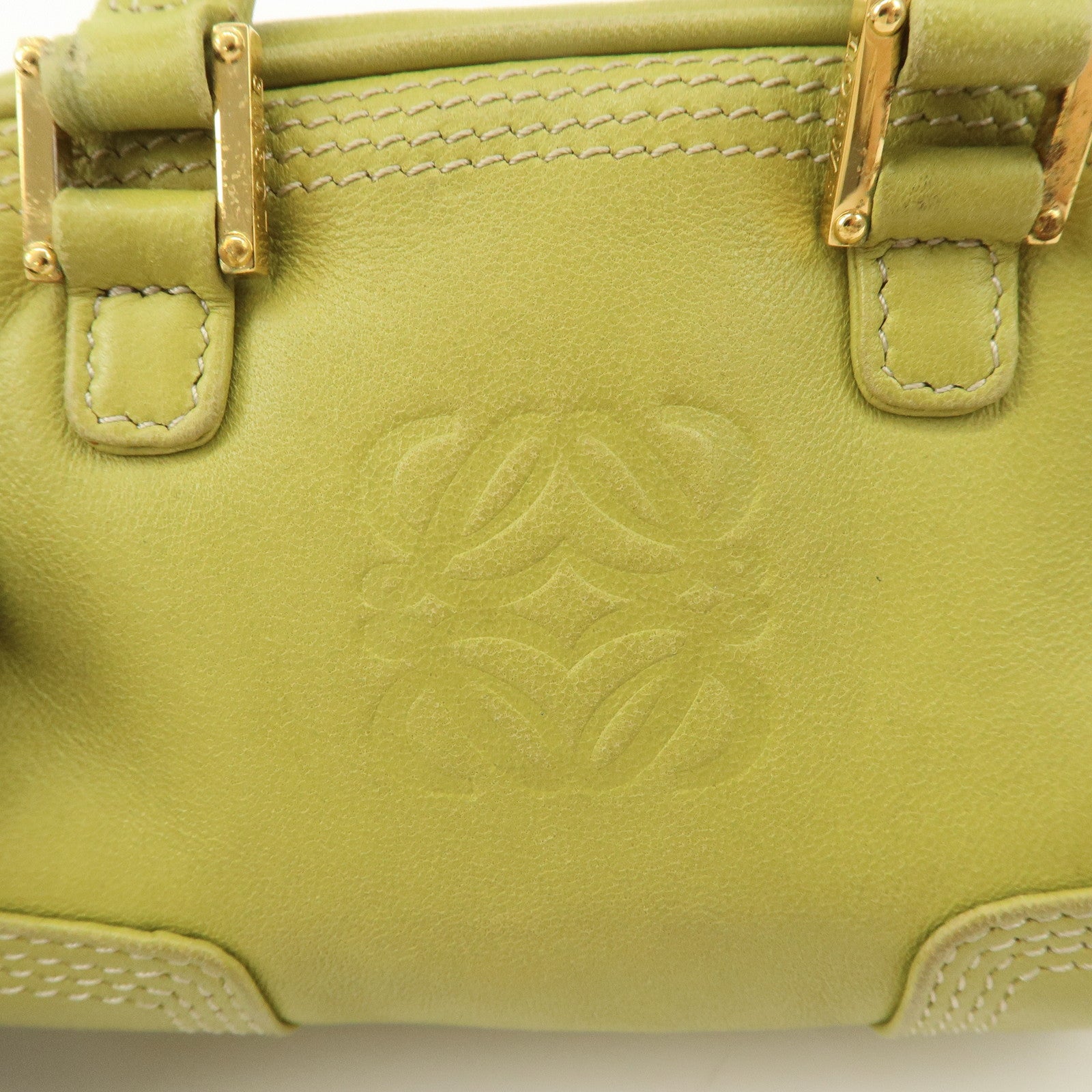 LOEWE Anagram Leather Micro Amazona 2Way Shoulder Bag Green Used