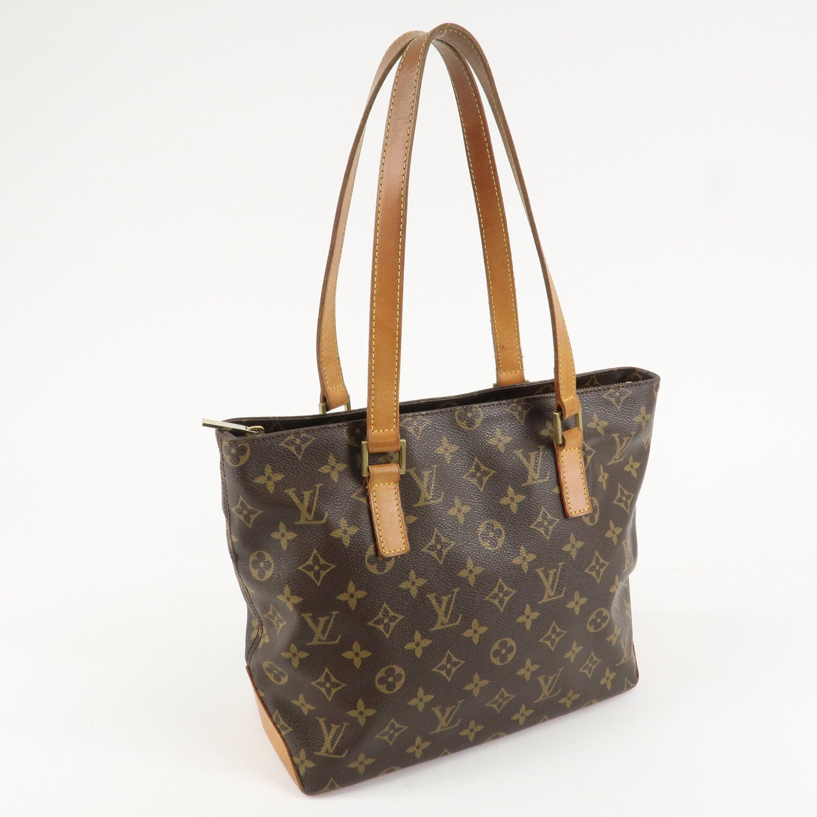 Louis Vuitton Monogram Canvas Cabas Piano Tote Bag Hand Bag M51148 Used