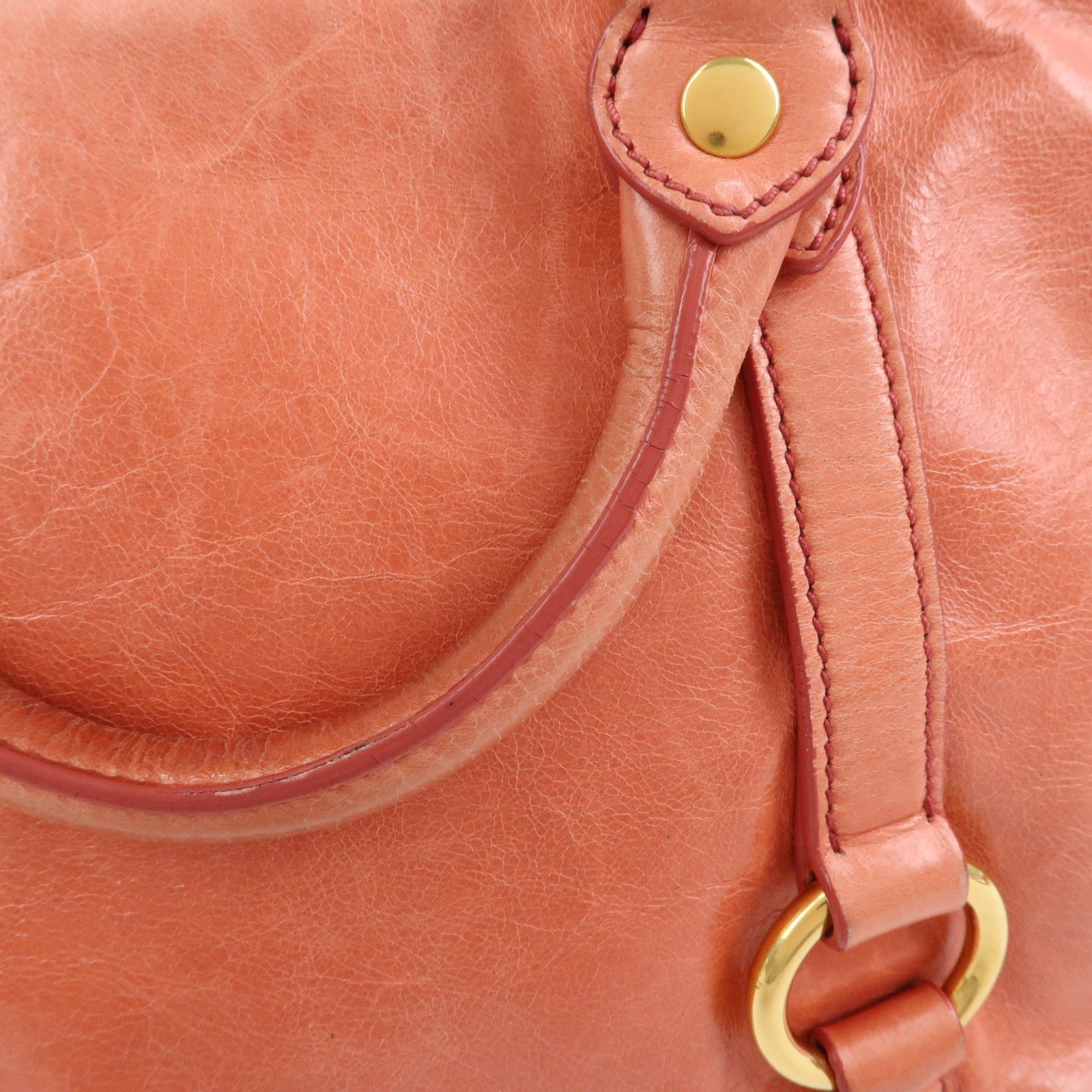 MIU MIU Leather 2Way Bag Hand Bag Shoulder Bag Crossbody Bag Pink