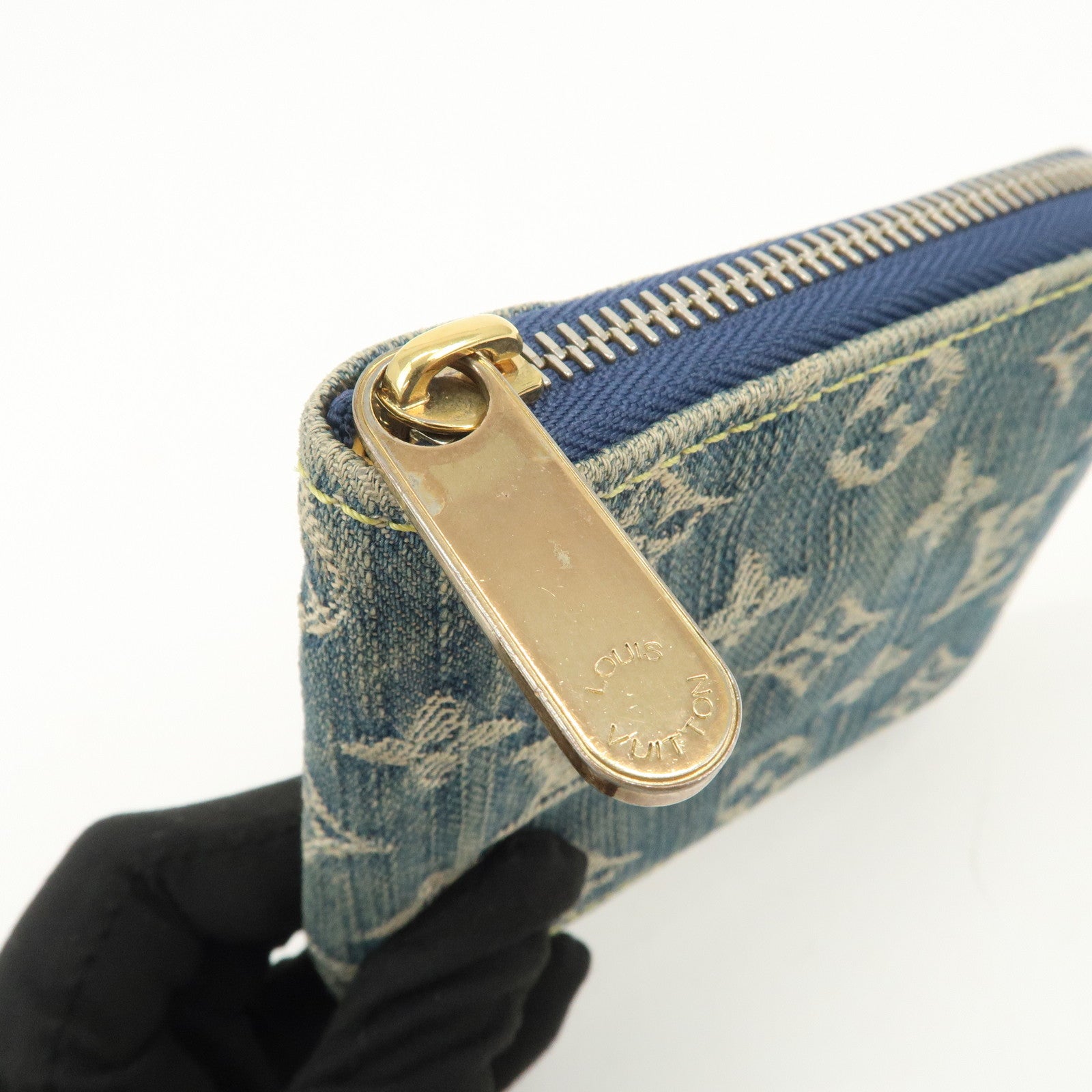 LLouis Vuitton Monogram Denim Mini Zippy Wallet Blue M95342