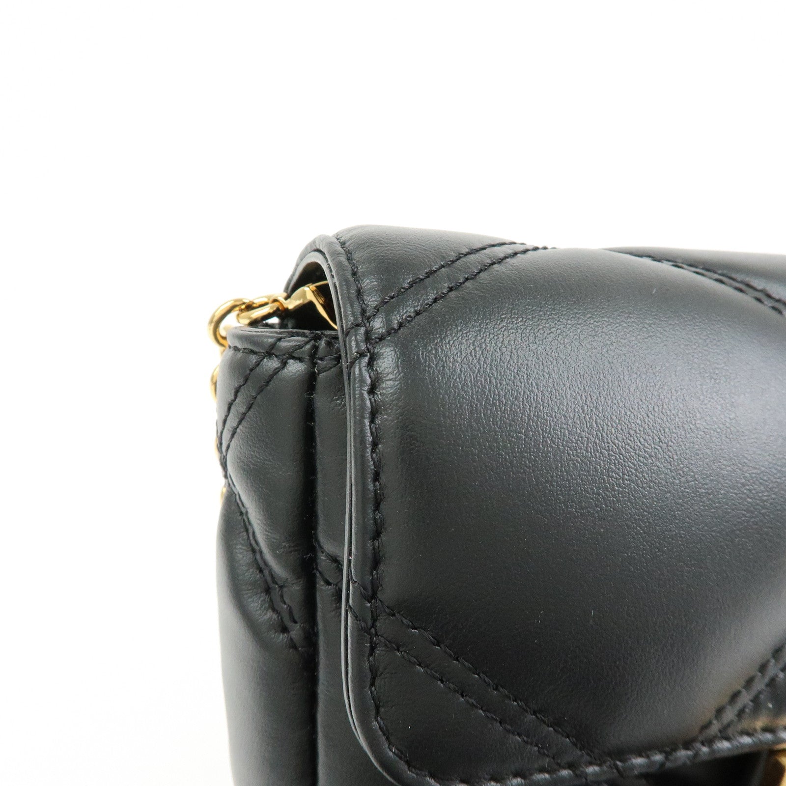 VERSACE Medusa Leather Chain Shoulder Bag Crossbody Bag Black