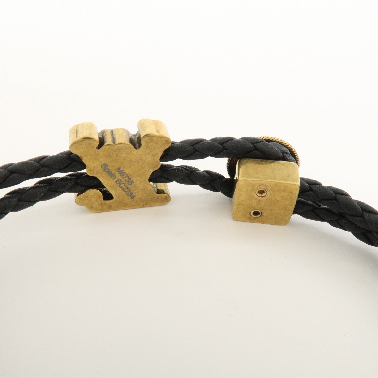 Louis Vuitton Leather Metal Rodeo Bracelet Black M8735