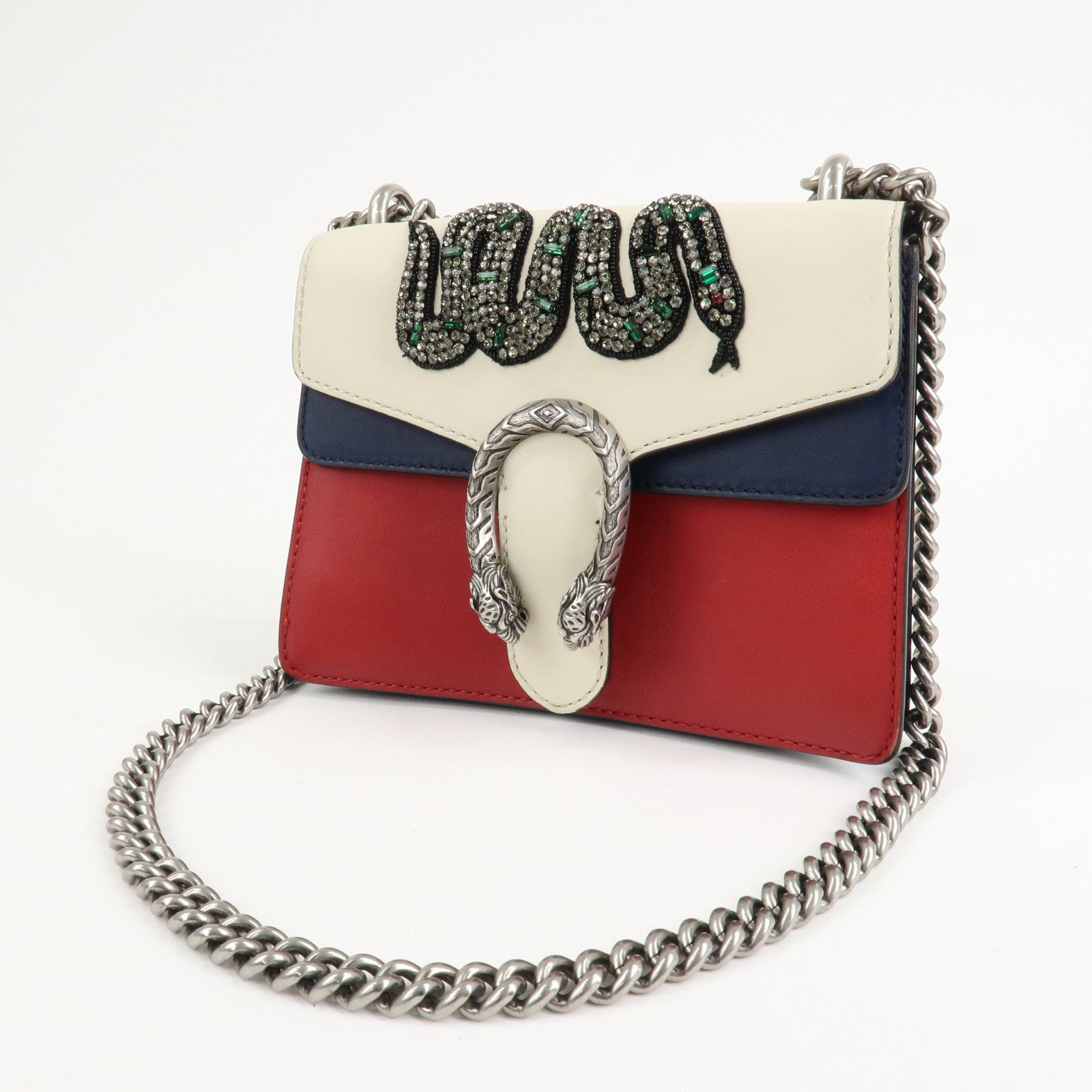GUCCI Dionysus GG Supreme Small Shoulder Bag Beige Red 421970