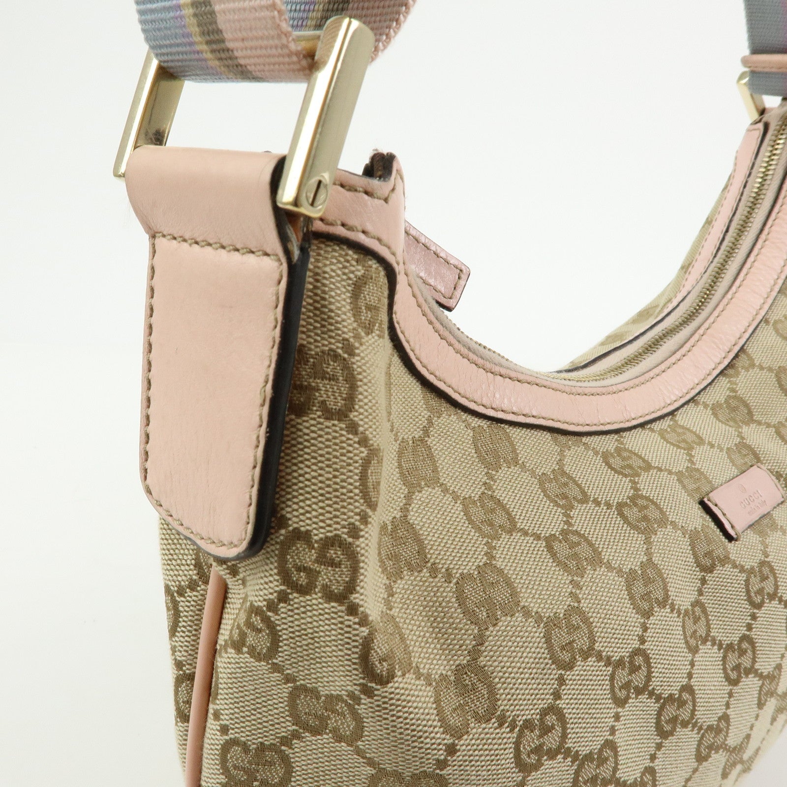 GUCCI Sherry GG Canvas Leather Shoulder Crossbody Bag Beige 181092