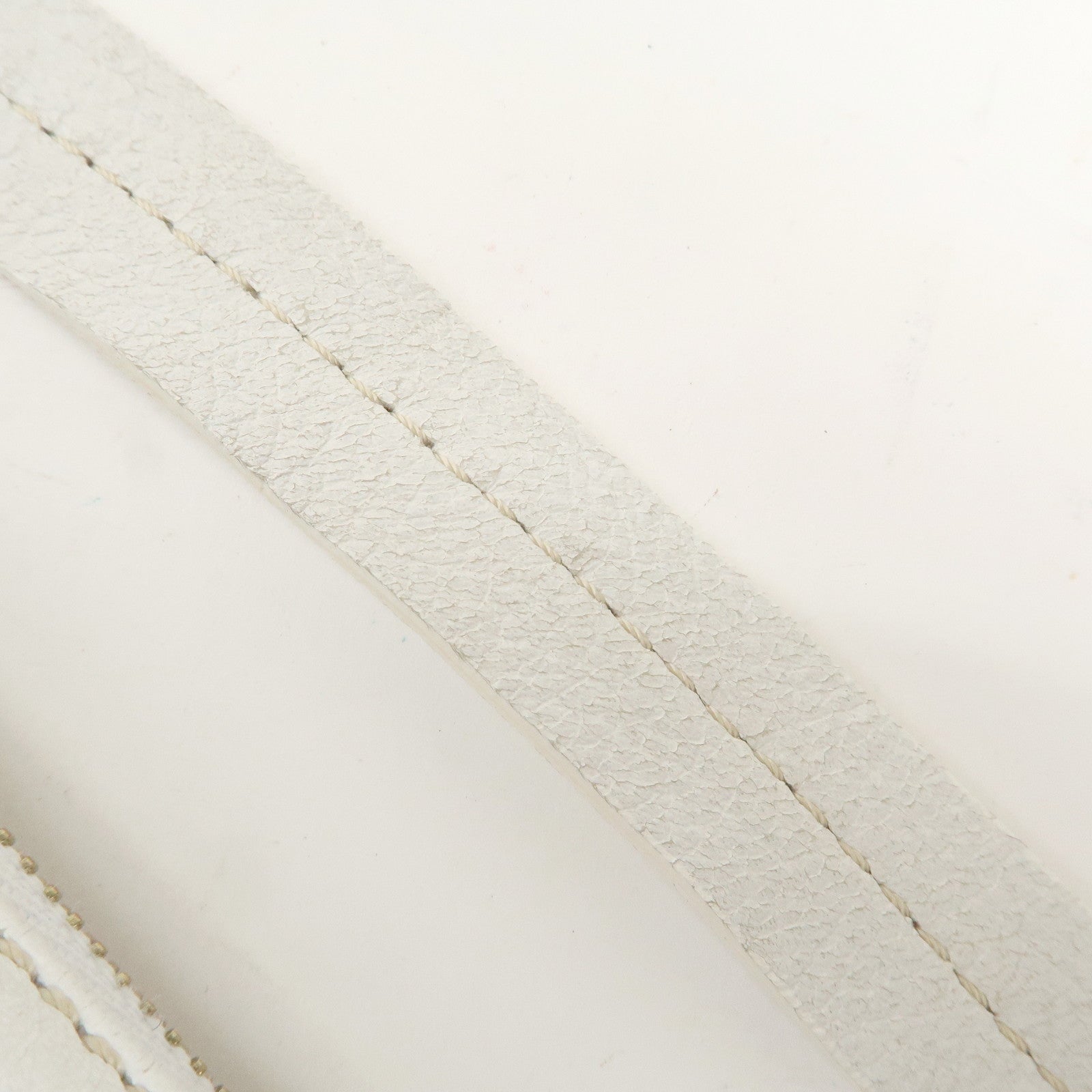 CELINE Macadam Logo Leather Shoulder Bag Hand Bag White