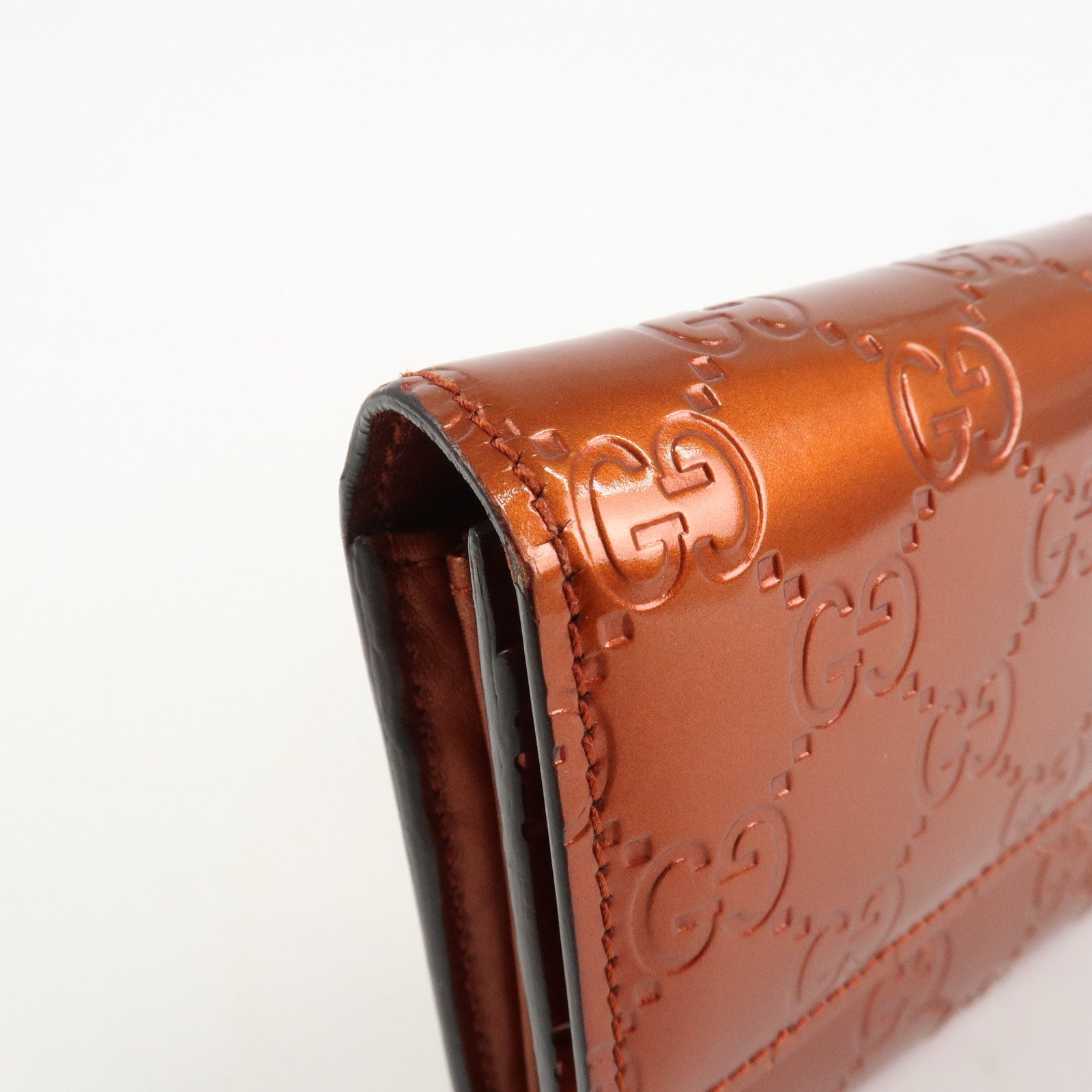 GUCCI Interlocking G Guccissima Lovely Heart Leather Wallet 251861 Used