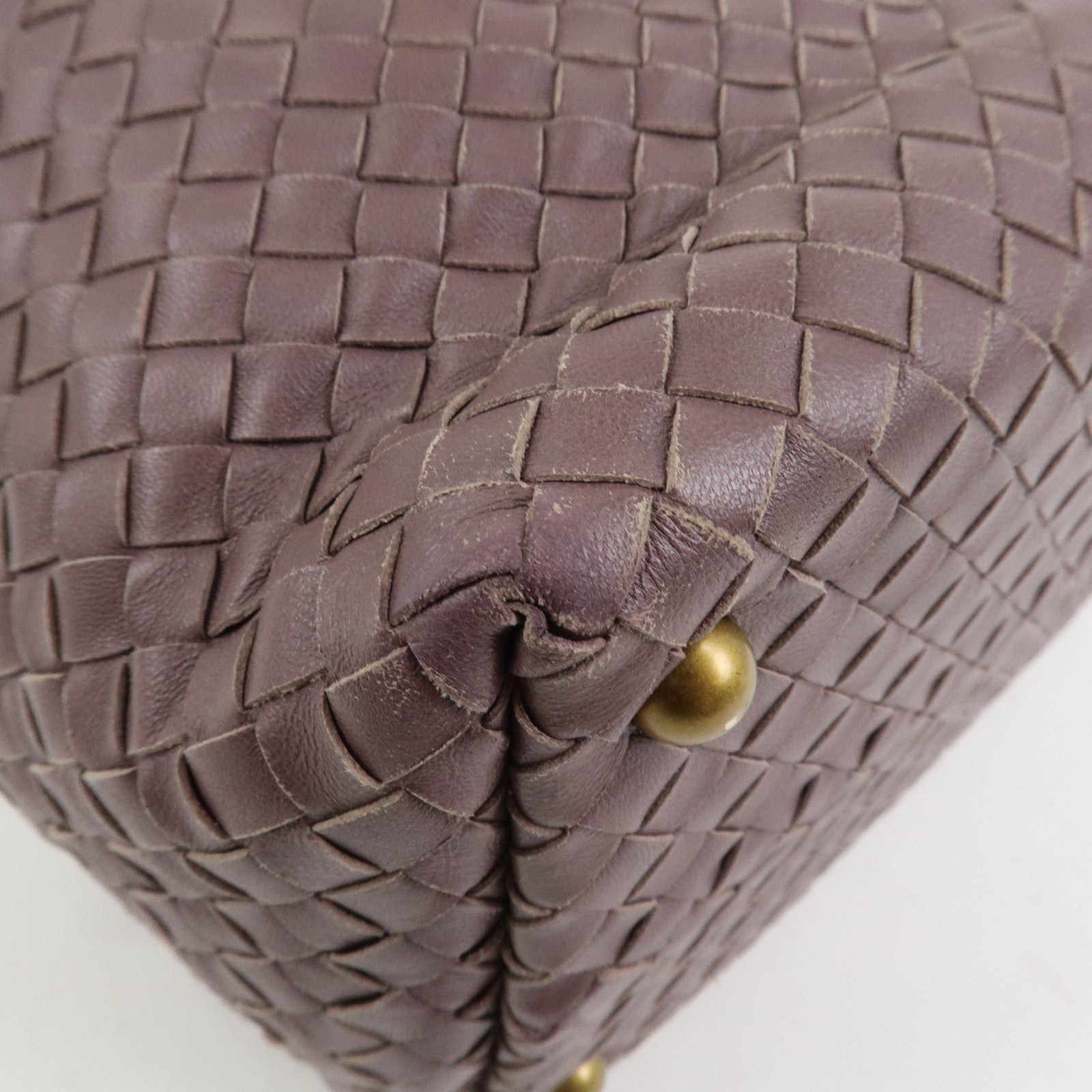 BOTTEGA VENETA Intrecciato Leather Boston Bag Purple 173398